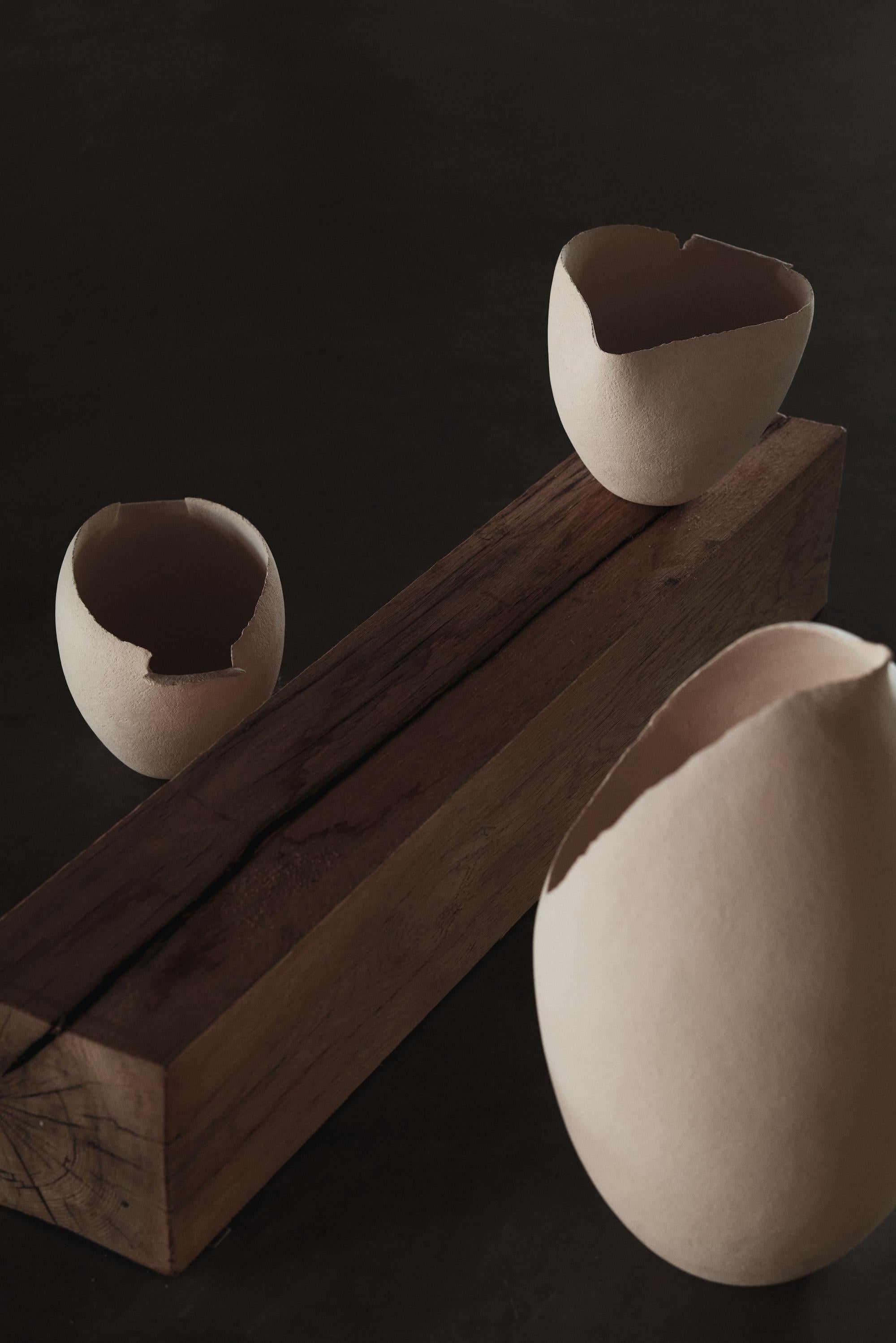 White Ceramic Sculpture with Texture, 2025 - 'Cream bowl' For Sale 7
