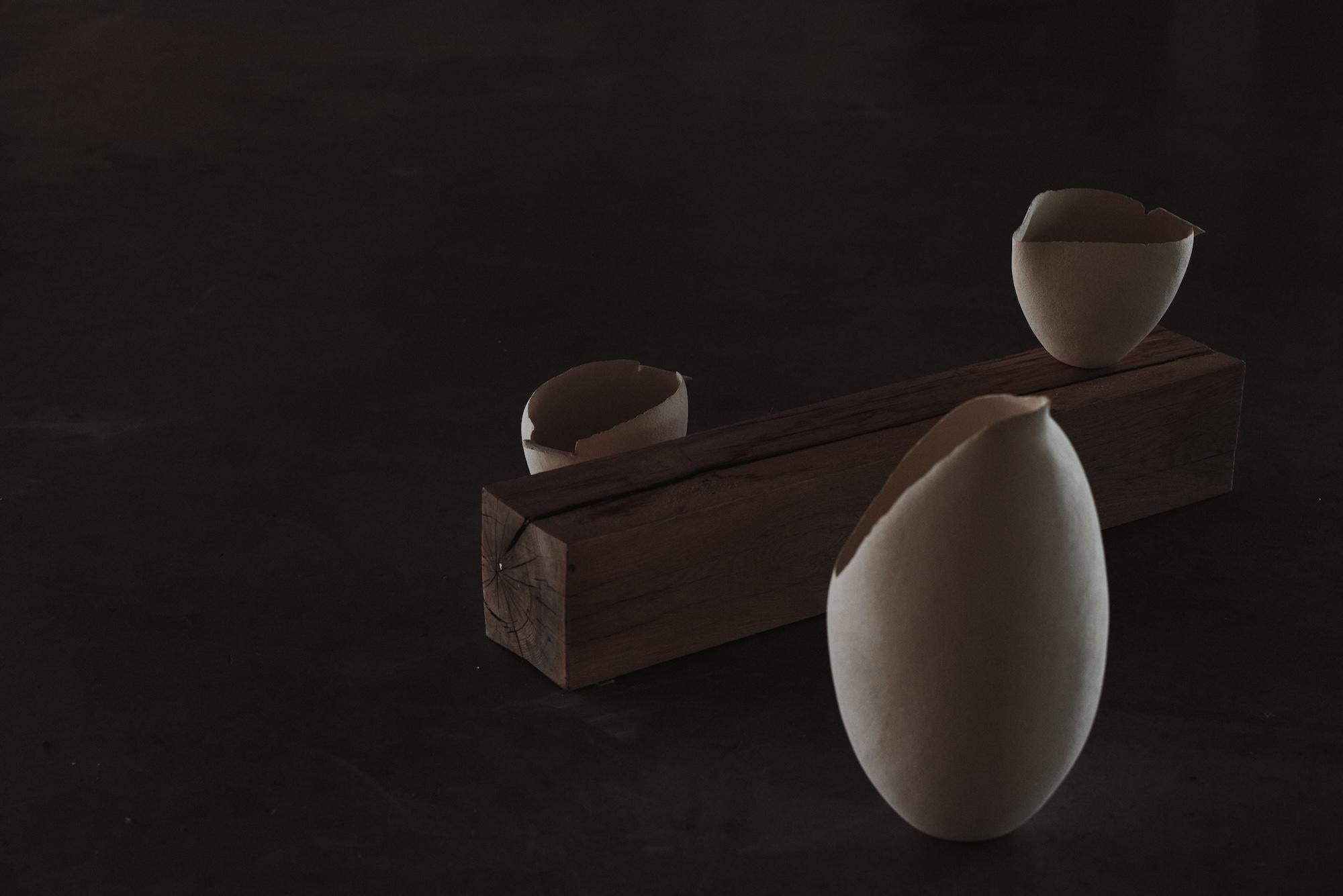 White Ceramic Sculpture with Texture, 2025 - 'Cream bowl' For Sale 6