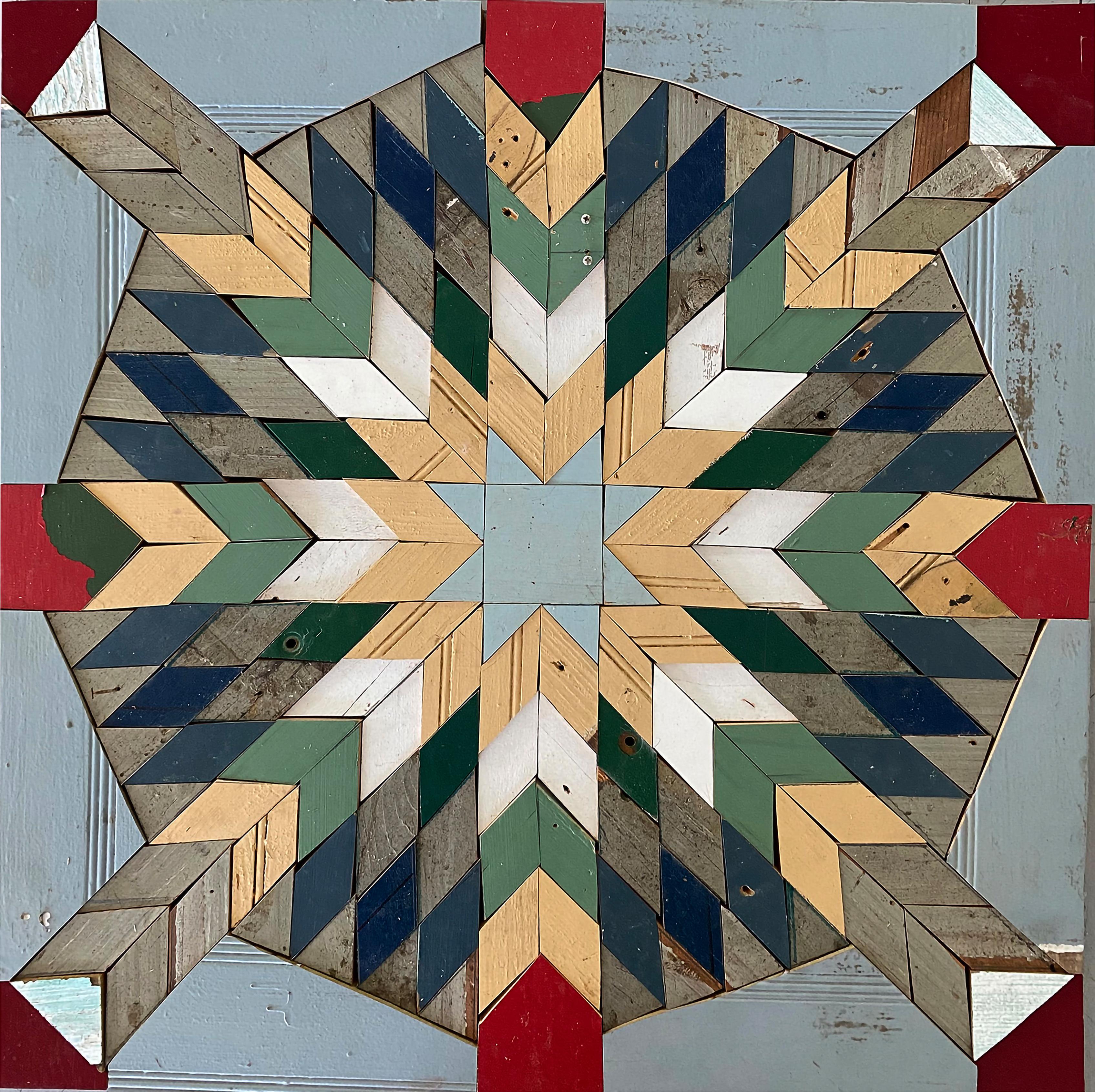 Abstract Painting di Laura Petrovich-Cheney - Tutte le direzioni puntano in quella direzione - Wood Contemporary Artwork di Laura Petrovich Cheney