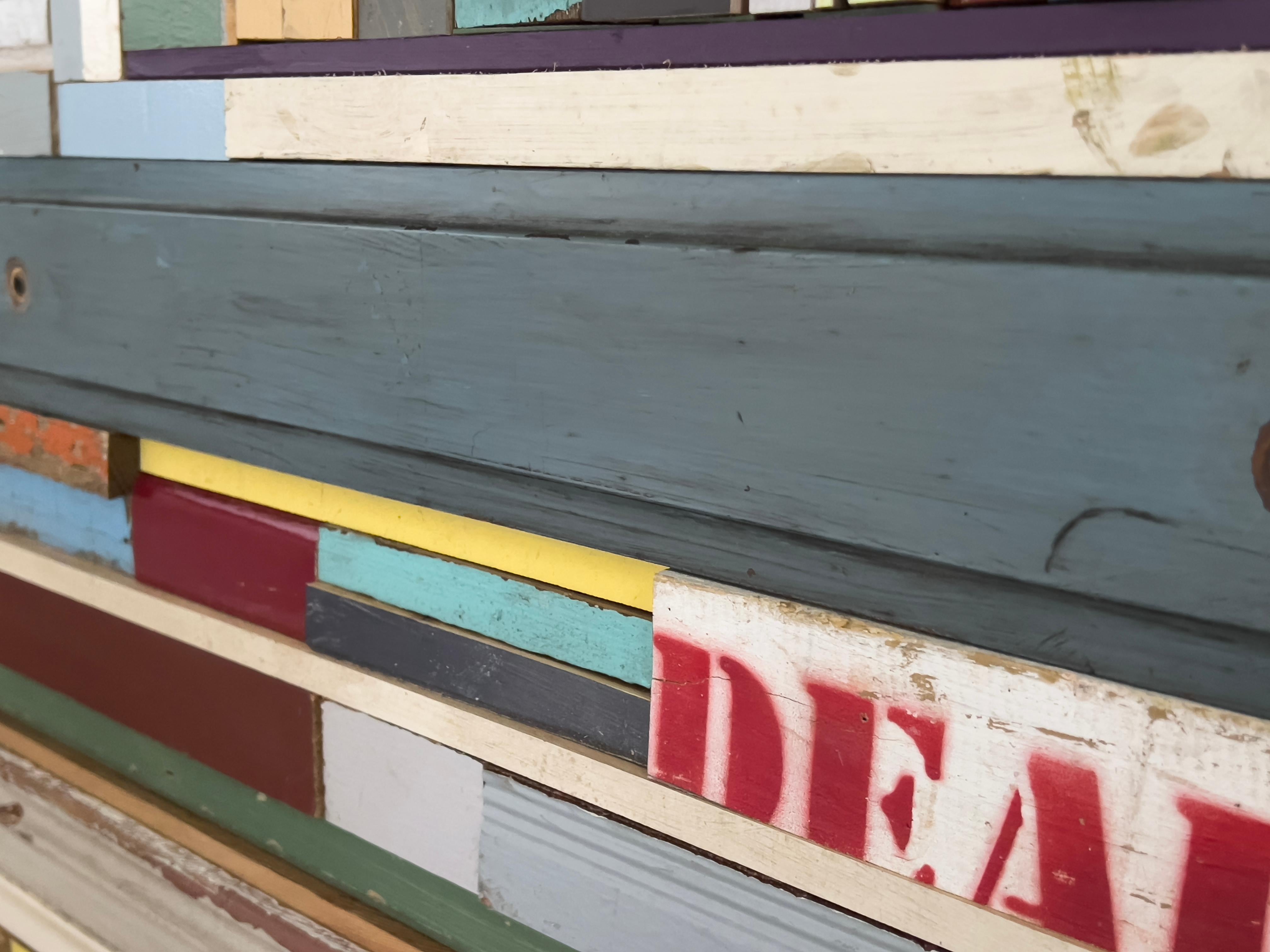 Deal Breaker by Laura Petrovich Cheney Contemporary Geometric Wood Artwork For Sale 3