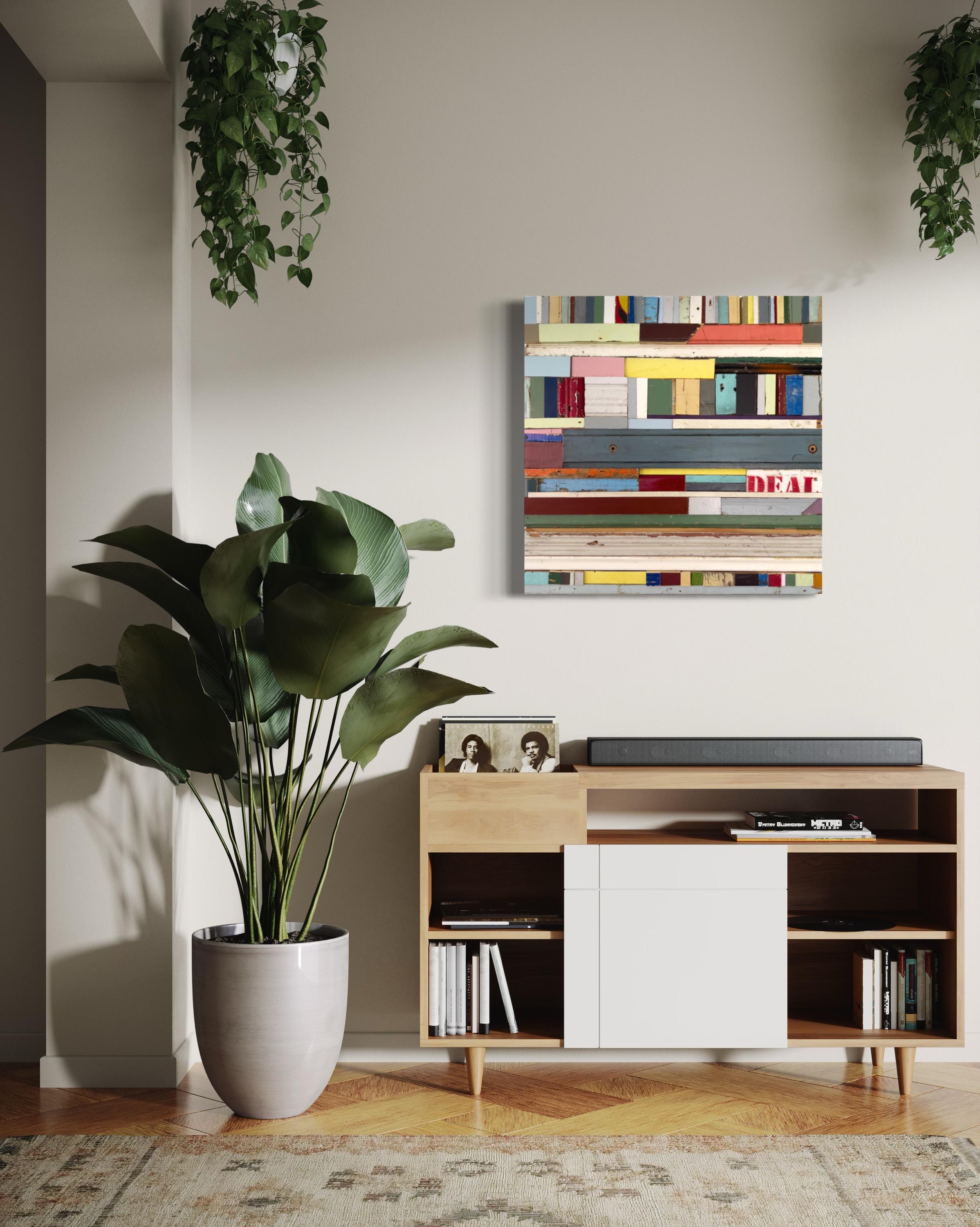 Deal Breaker by Laura Petrovich Cheney Contemporary Geometric Wood Artwork For Sale 4