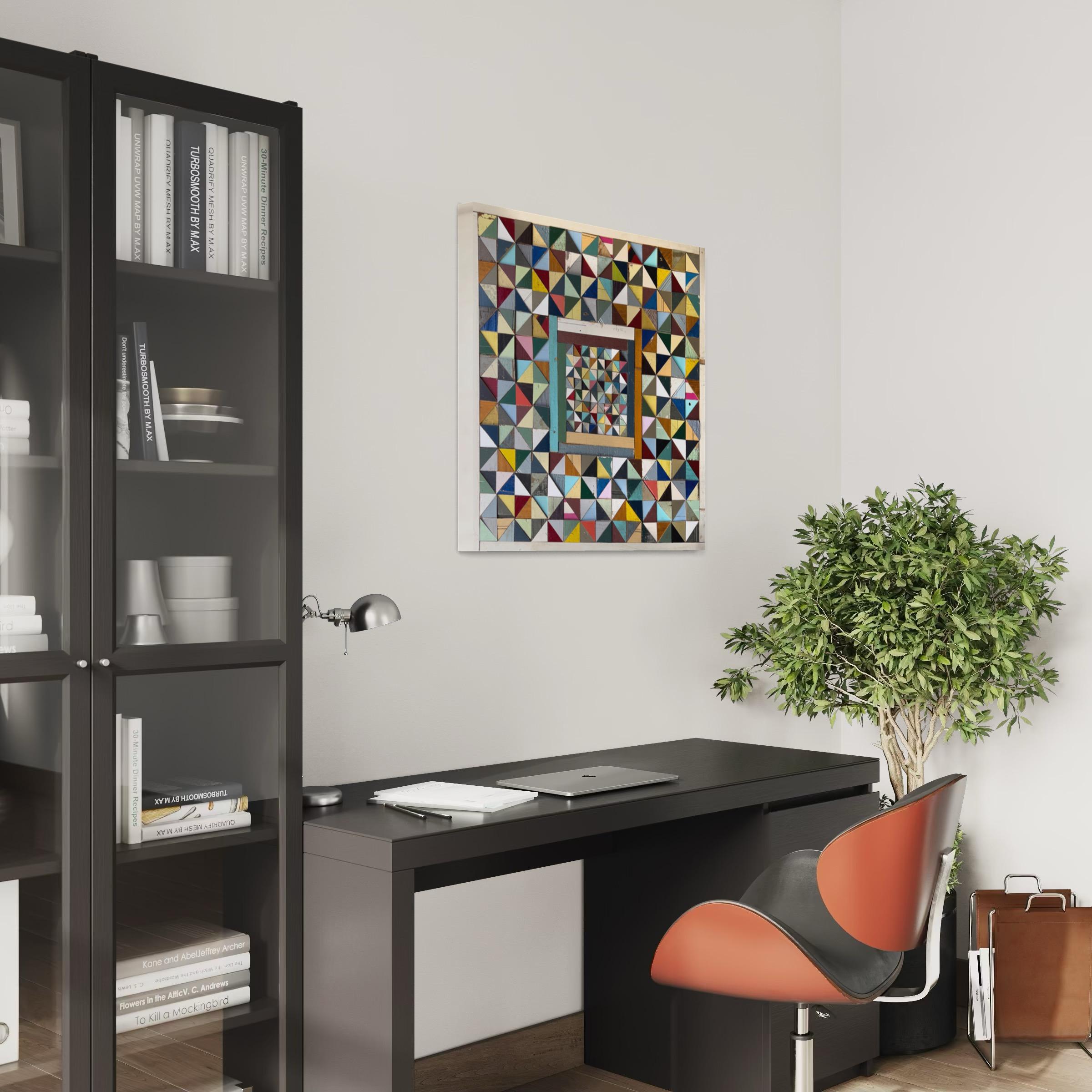 Equational by Laura Petrovich Cheney Contemporary Geometric Wood Artwork For Sale 5