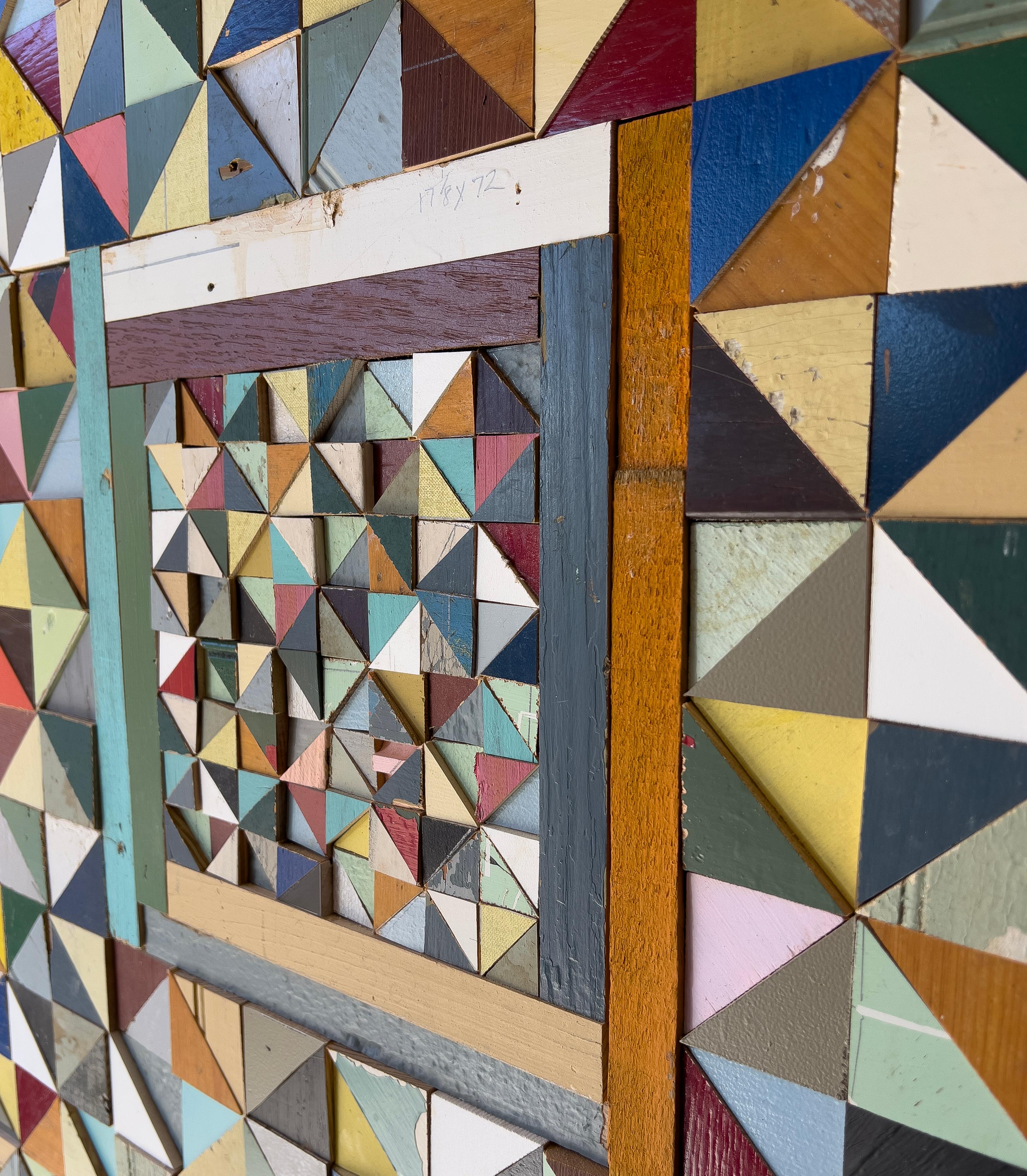 Equational by Laura Petrovich Cheney Contemporary Geometric Wood Artwork - Abstract Geometric Painting by Laura Petrovich-Cheney