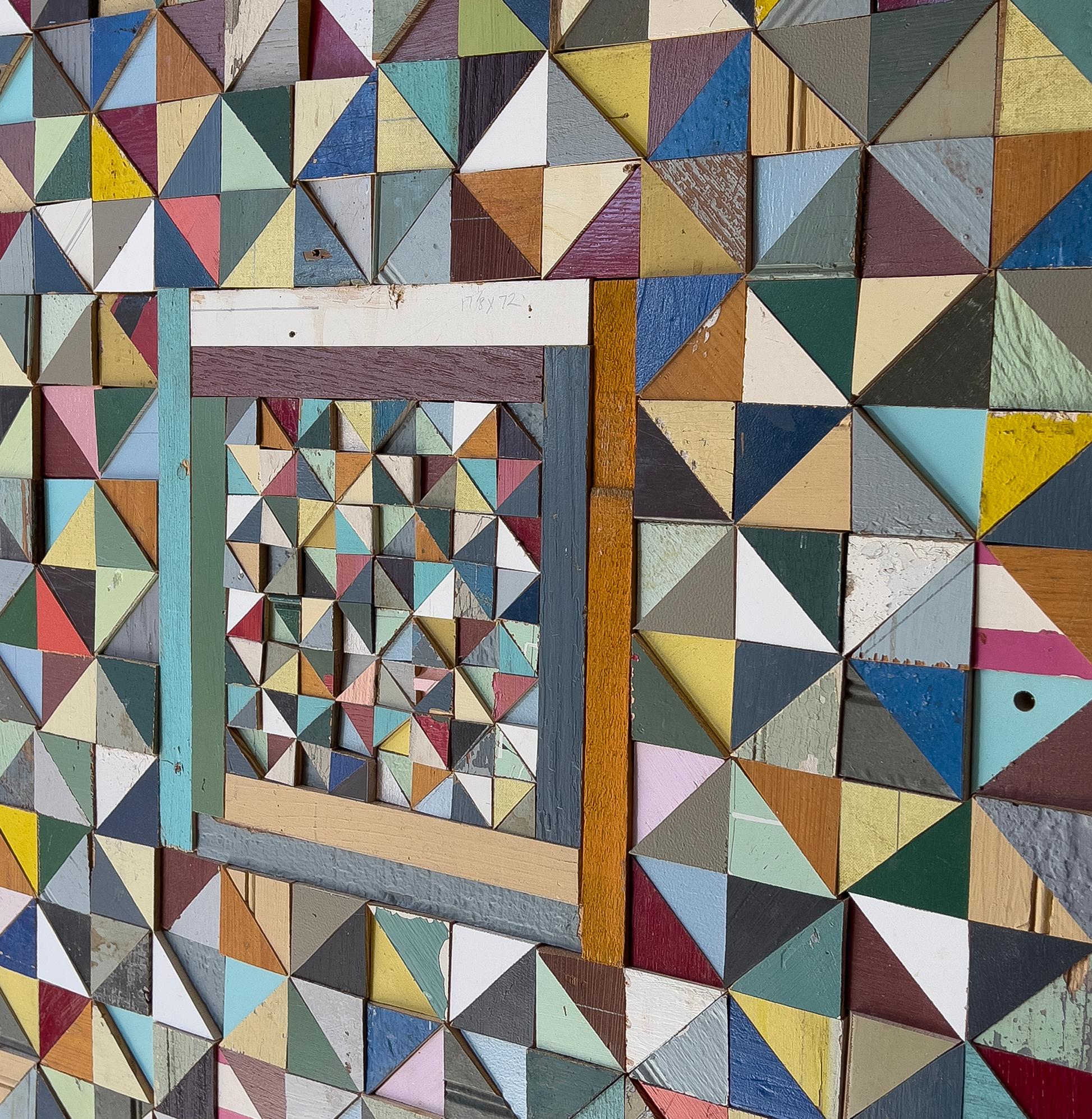 Equational di Laura Petrovich Cheney - Opera d'arte geometrica in legno contemporanea in vendita 3
