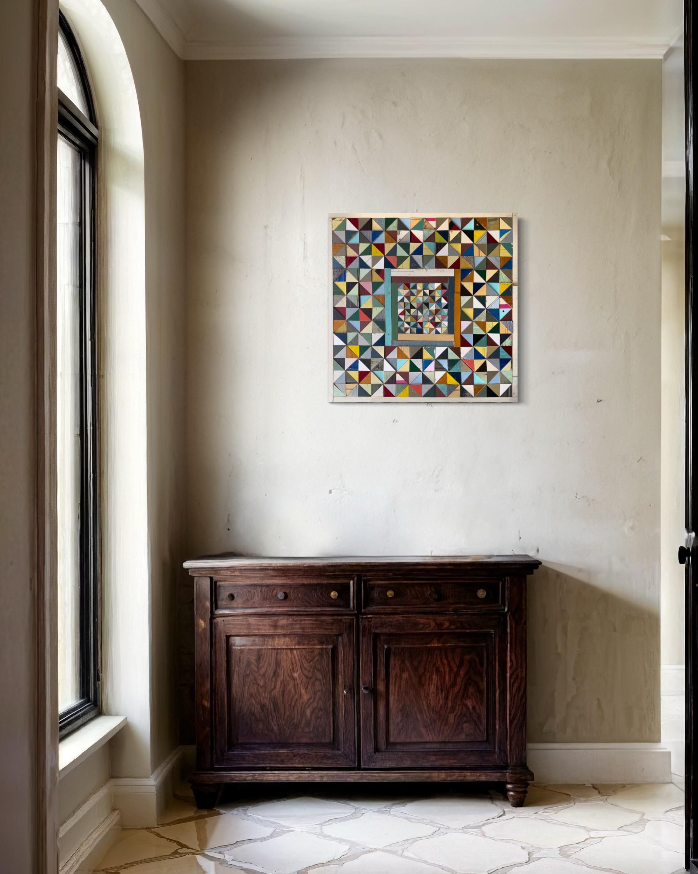 Equational di Laura Petrovich Cheney - Opera d'arte geometrica in legno contemporanea in vendita 4