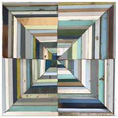 Seaglass Dreams by Laura Petrovich Cheney Contemporary Geometric Wood Artwork