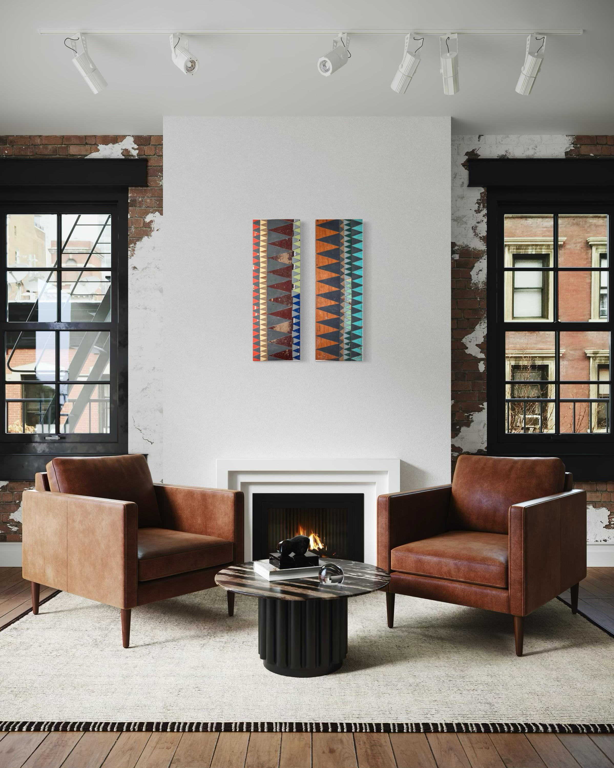 Upstairs and Downstairs von Laura Petrovich Cheney Contemporary Wood Artwork im Angebot 5