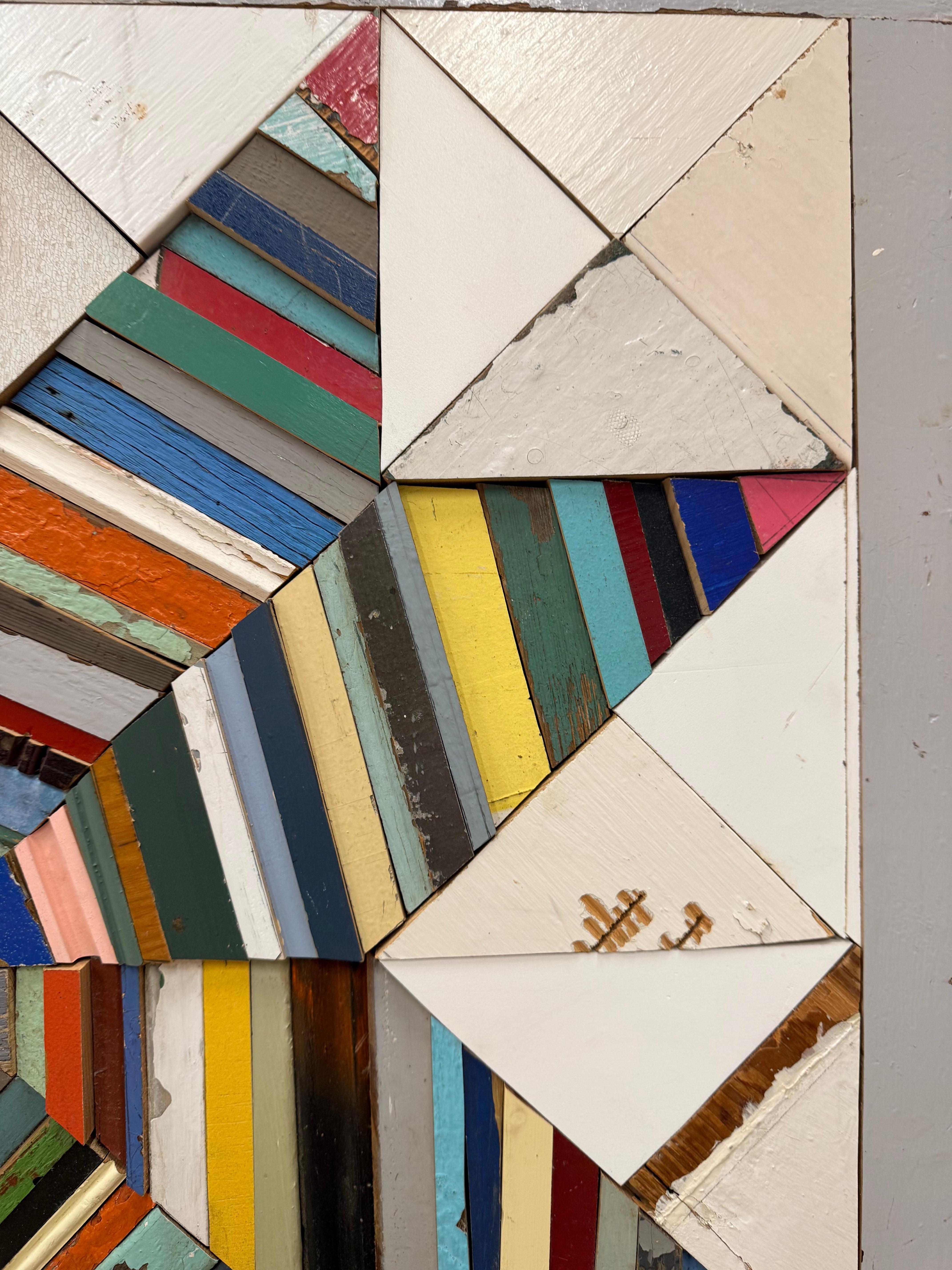 Una stella è nata - Scultura da parete in legno di recupero, 2022 in vendita 8