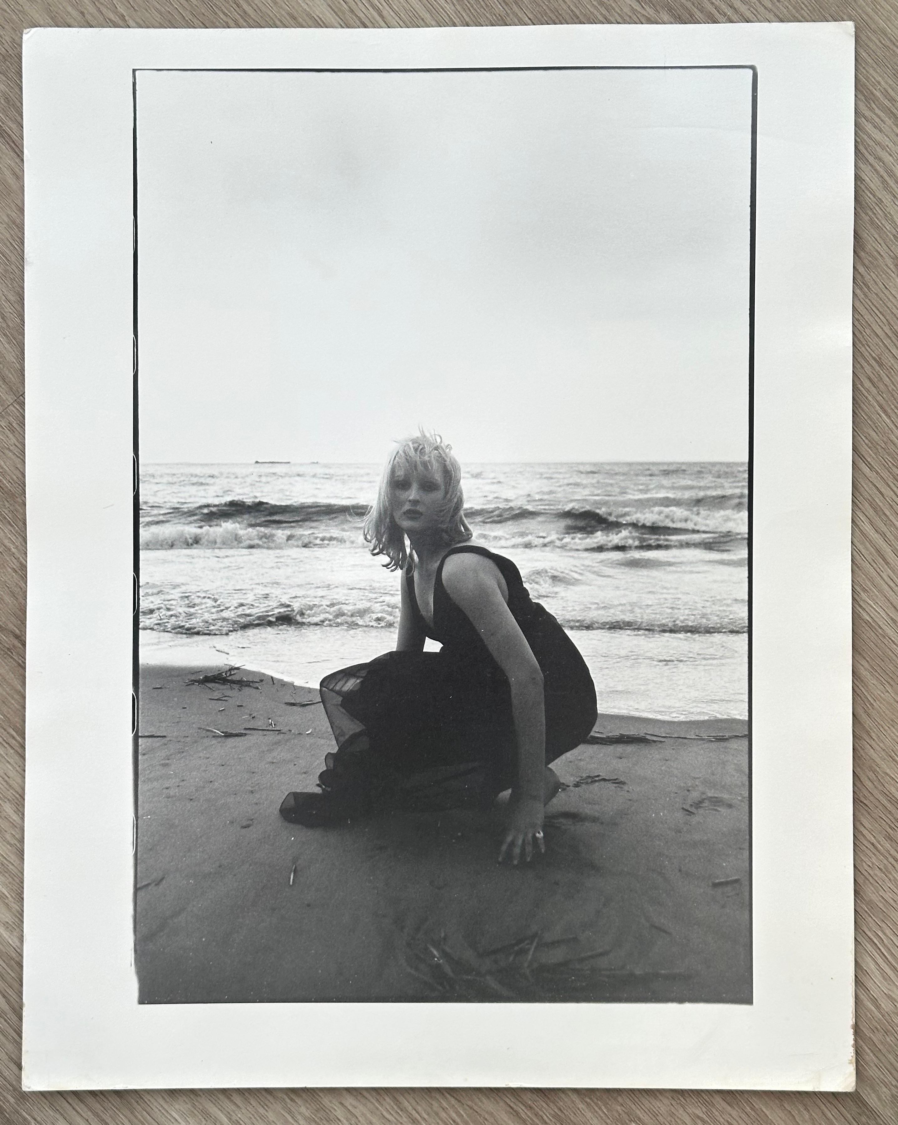 Laura Rubin Black and White Photograph - Candy Darling, Long Island Beach