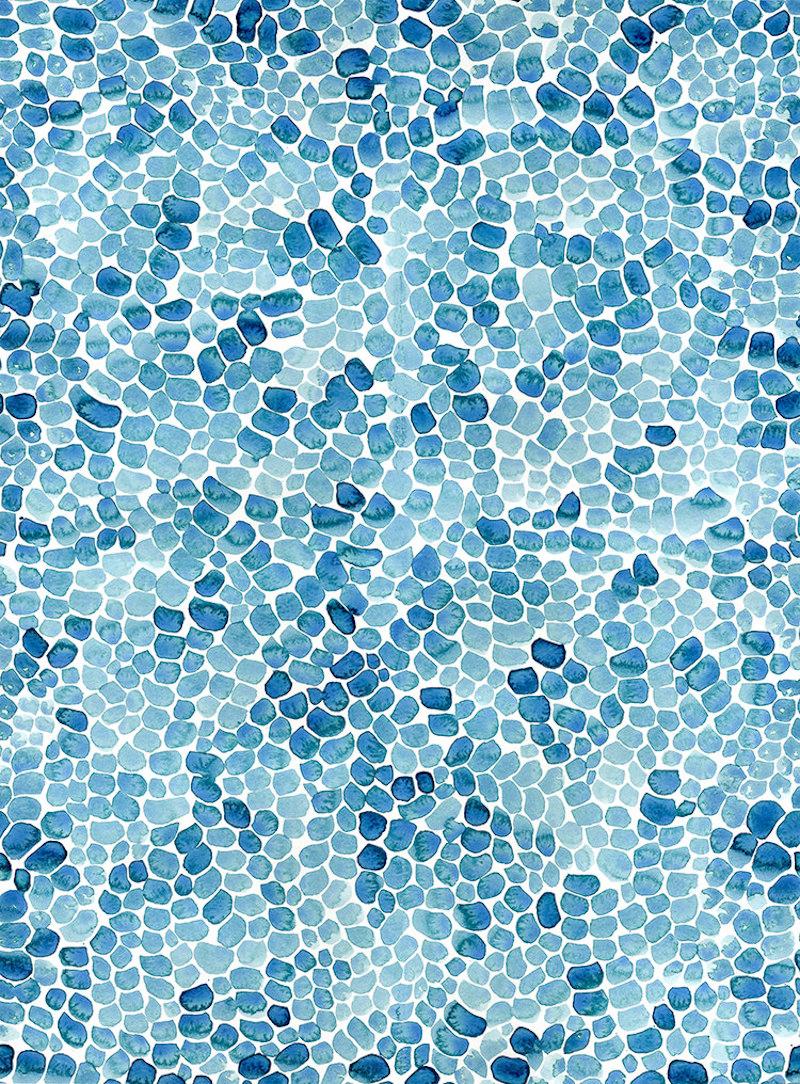 Laura Sallade Abstract Print - Aqua Cluster, limited edition archival inkjet print
