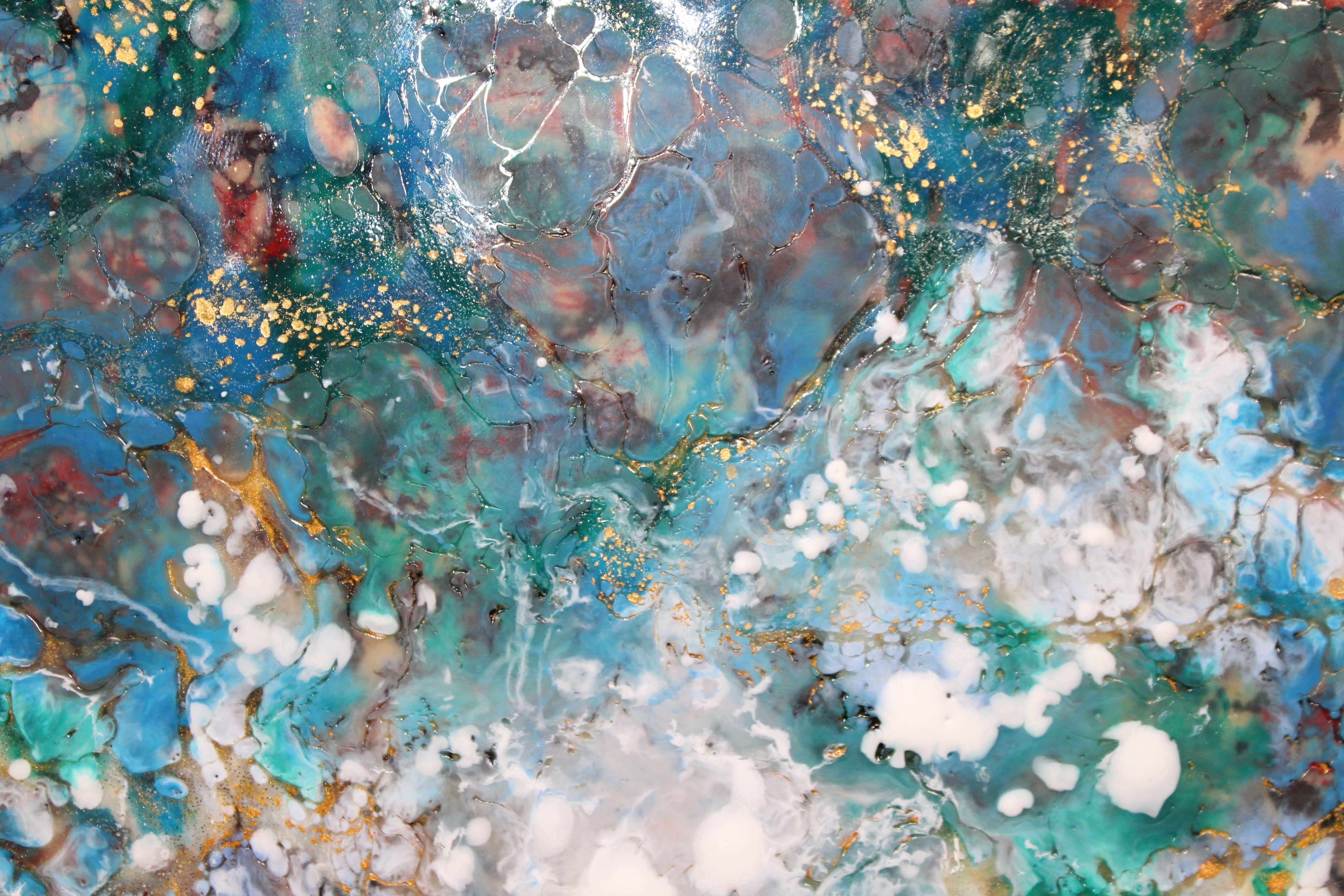 « All that Jazz », technique mixte sur panneau de bois - Abstrait Mixed Media Art par Laura Spring