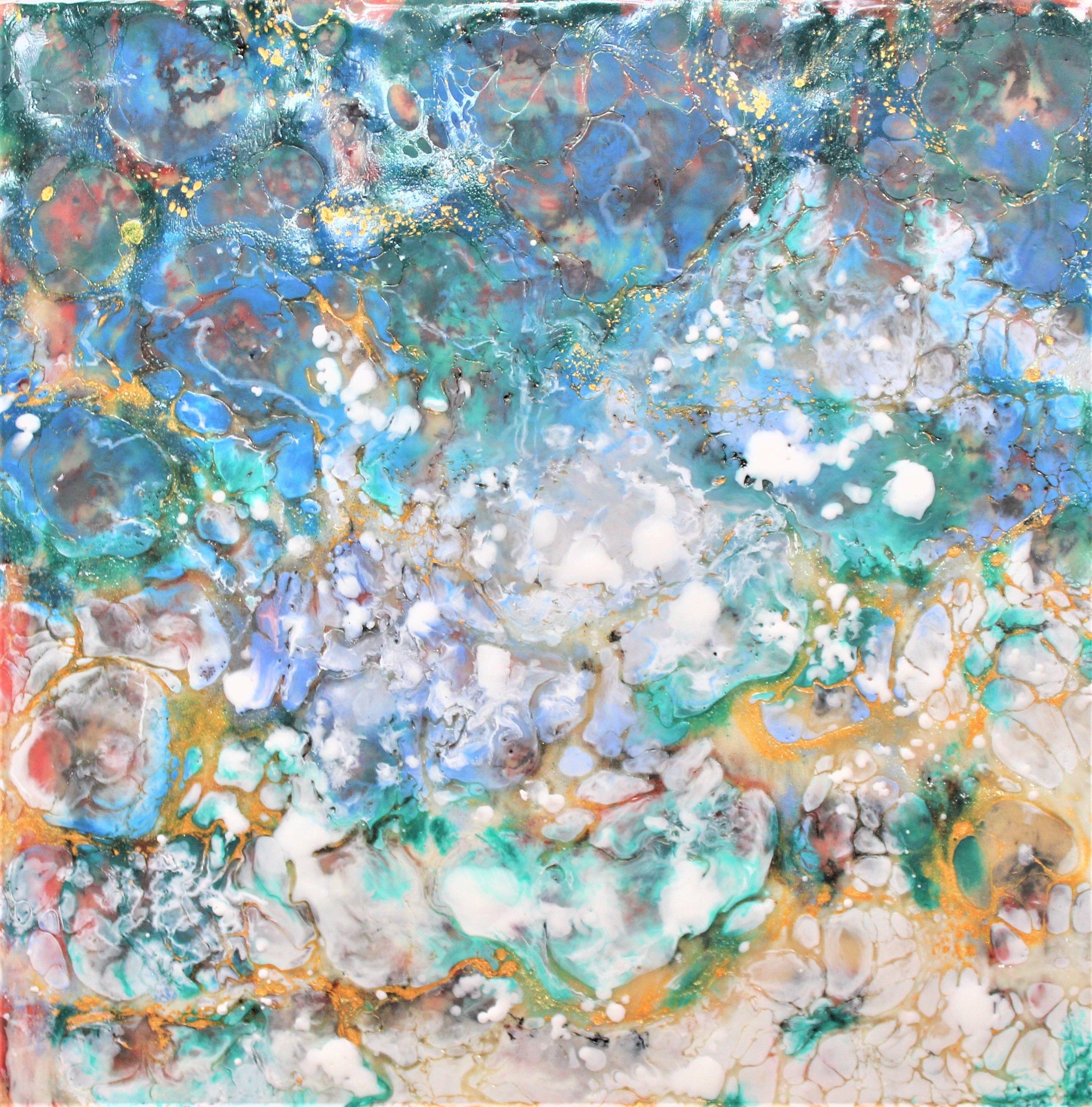 « All that Jazz », technique mixte sur panneau de bois - Mixed Media Art de Laura Spring