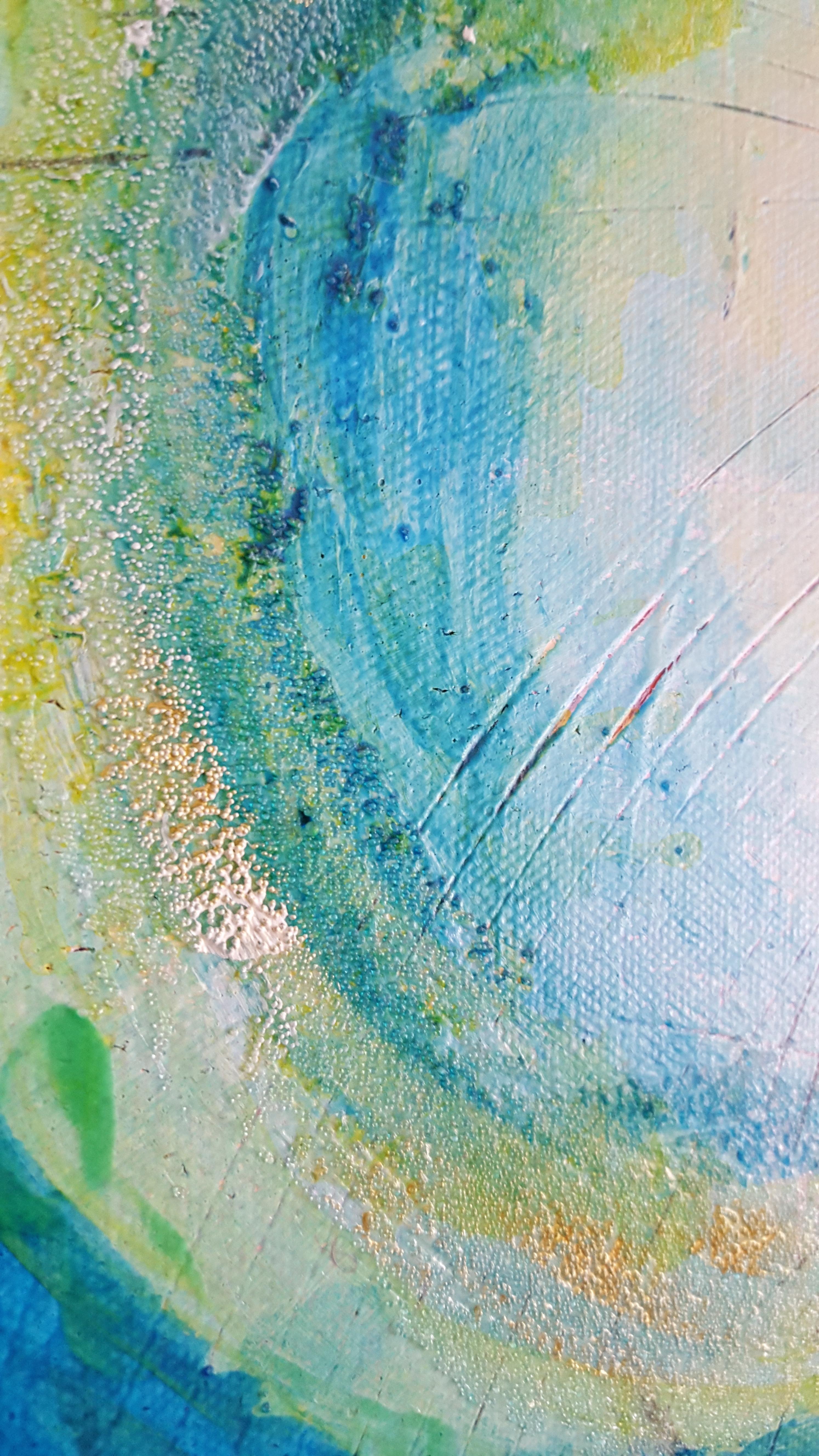 Thank you for looking at my artwork. This one of a kind painting is done in acrylic, the artwork has a lot of texture. I try my best to represent the true colors of the paintings in the photos, but sometimes you can see a slight difference in tone.