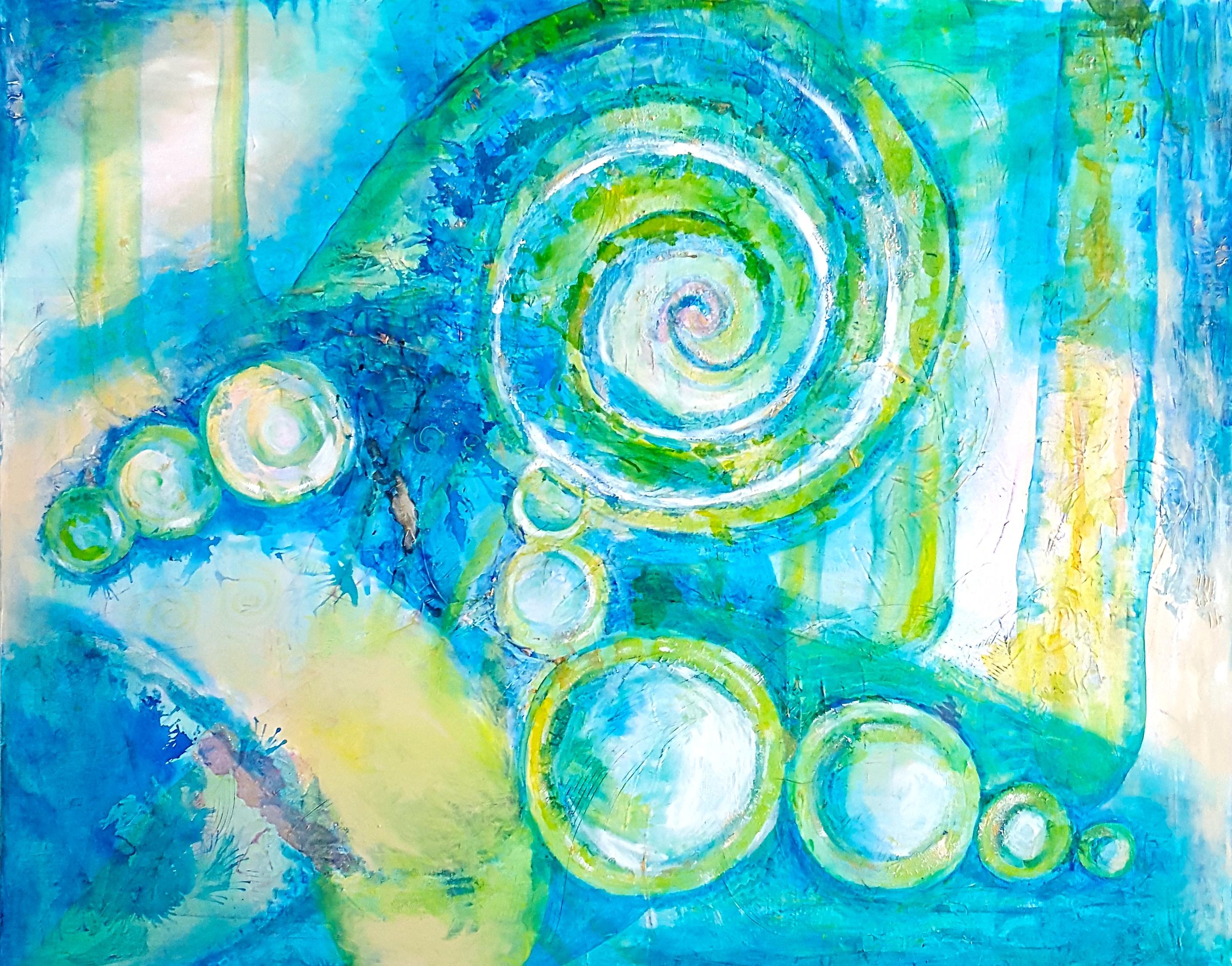 Celestial, Mixed Media on Canvas - Mixed Media Art by Laura Spring