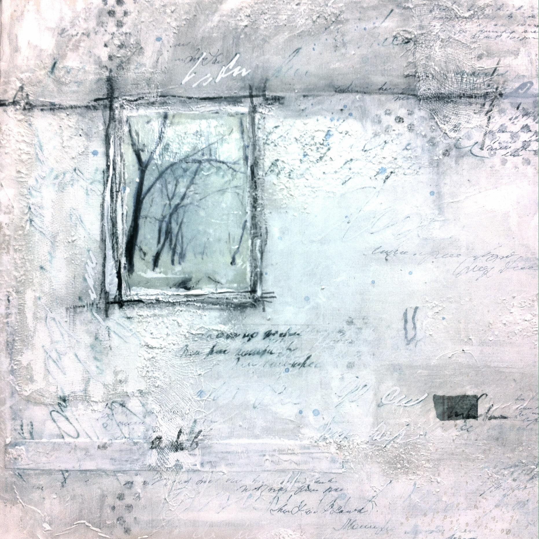Primera nieve, Técnica mixta sobre lienzo