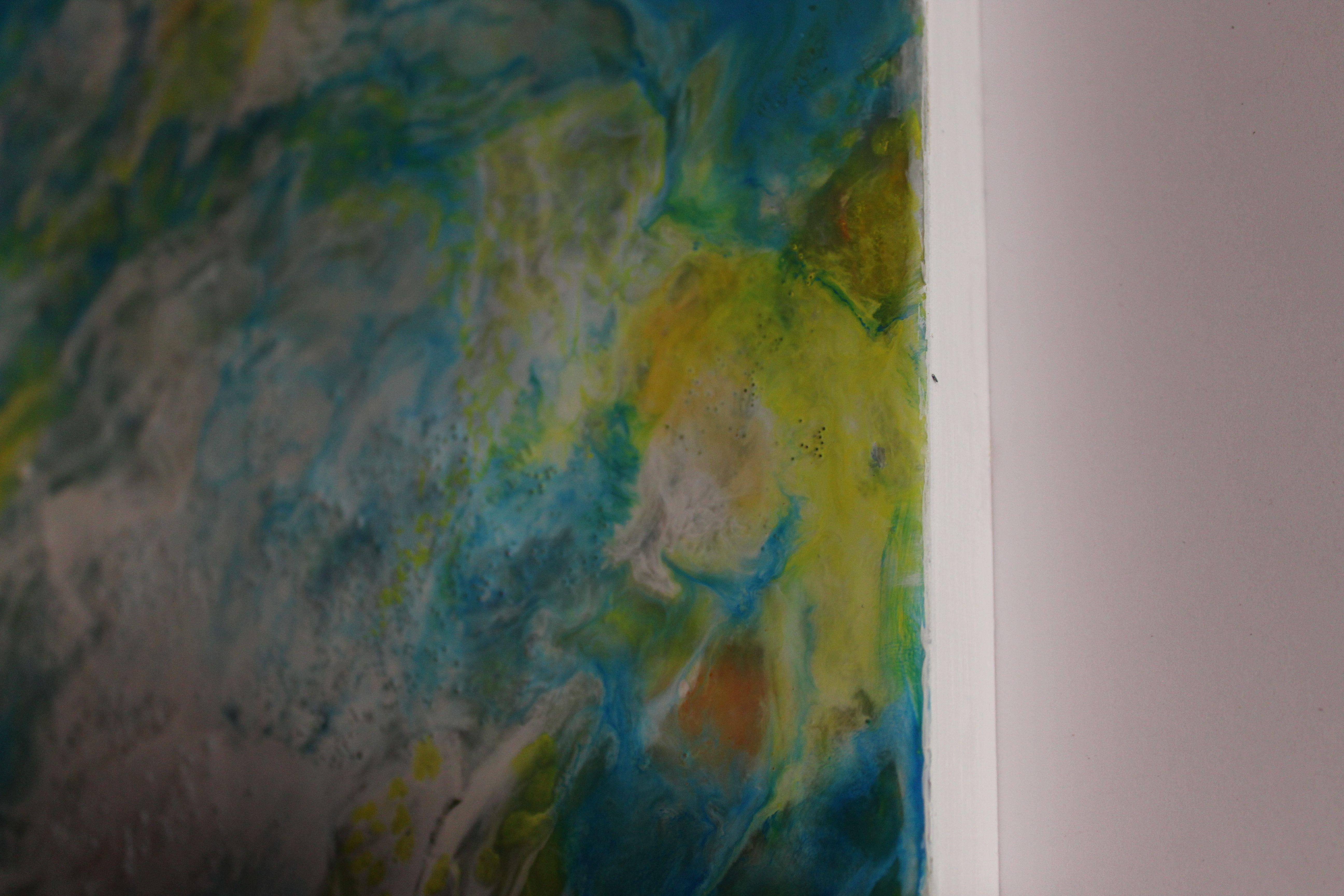 Florida, Técnica mixta sobre panel de madera - Mixed Media Art Abstracto de Laura Spring