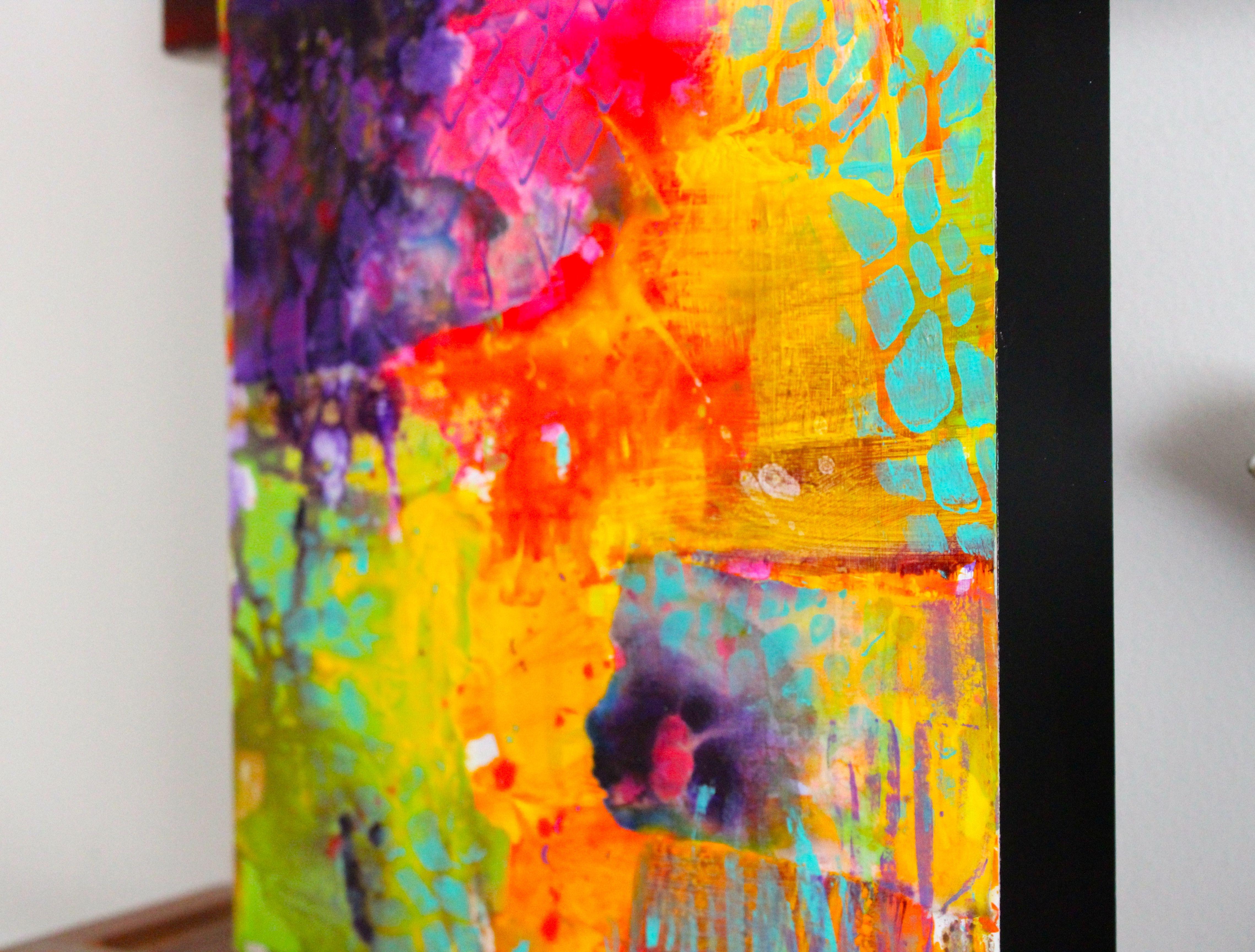 Shine Bright ! 1, Mixed Media on MDF Panel - Abstract Expressionist Mixed Media Art by Laura Spring