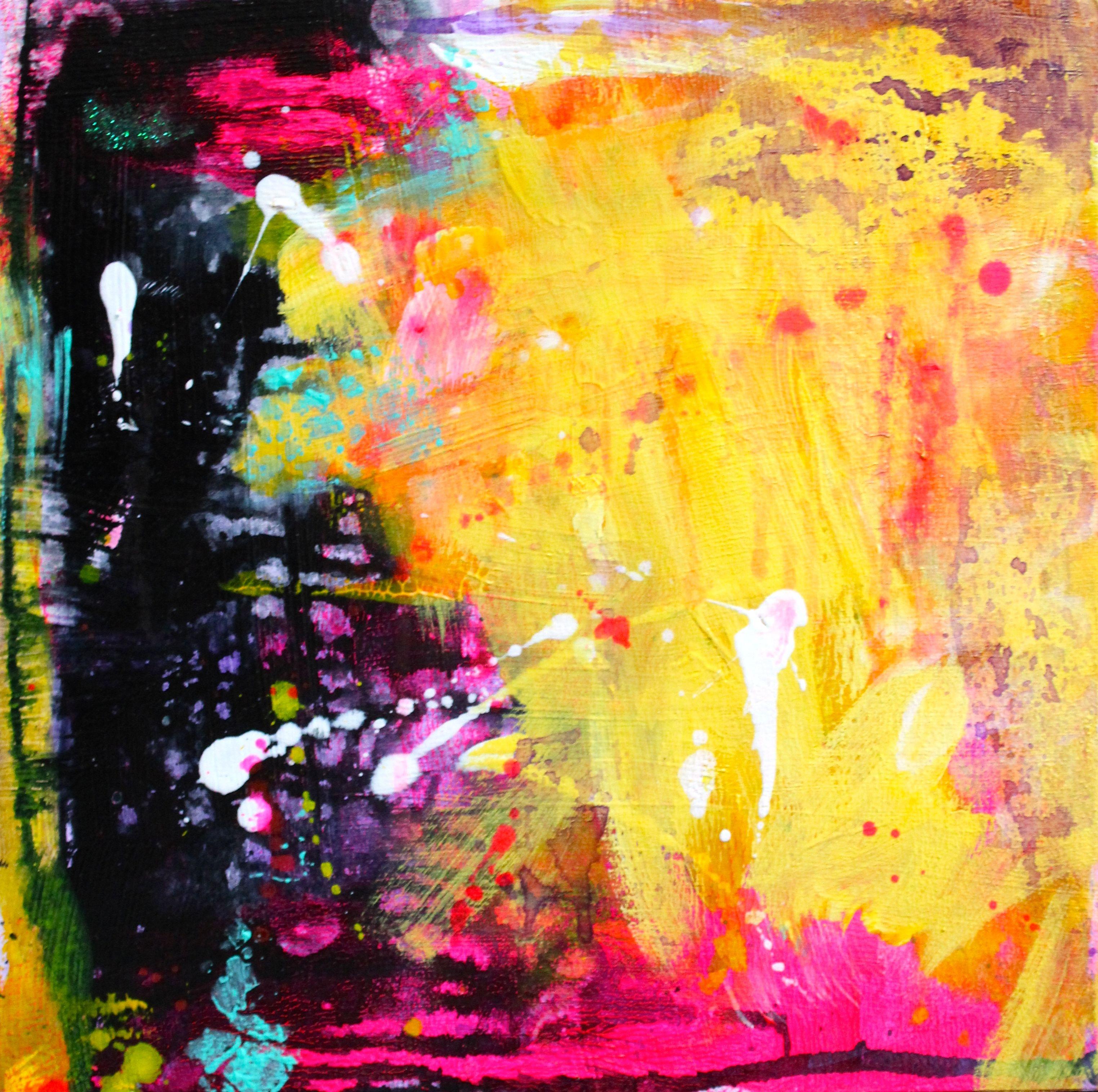 Brillante! 2, tecnica mista su pannello MDF - Mixed Media Art Astratto di Laura Spring