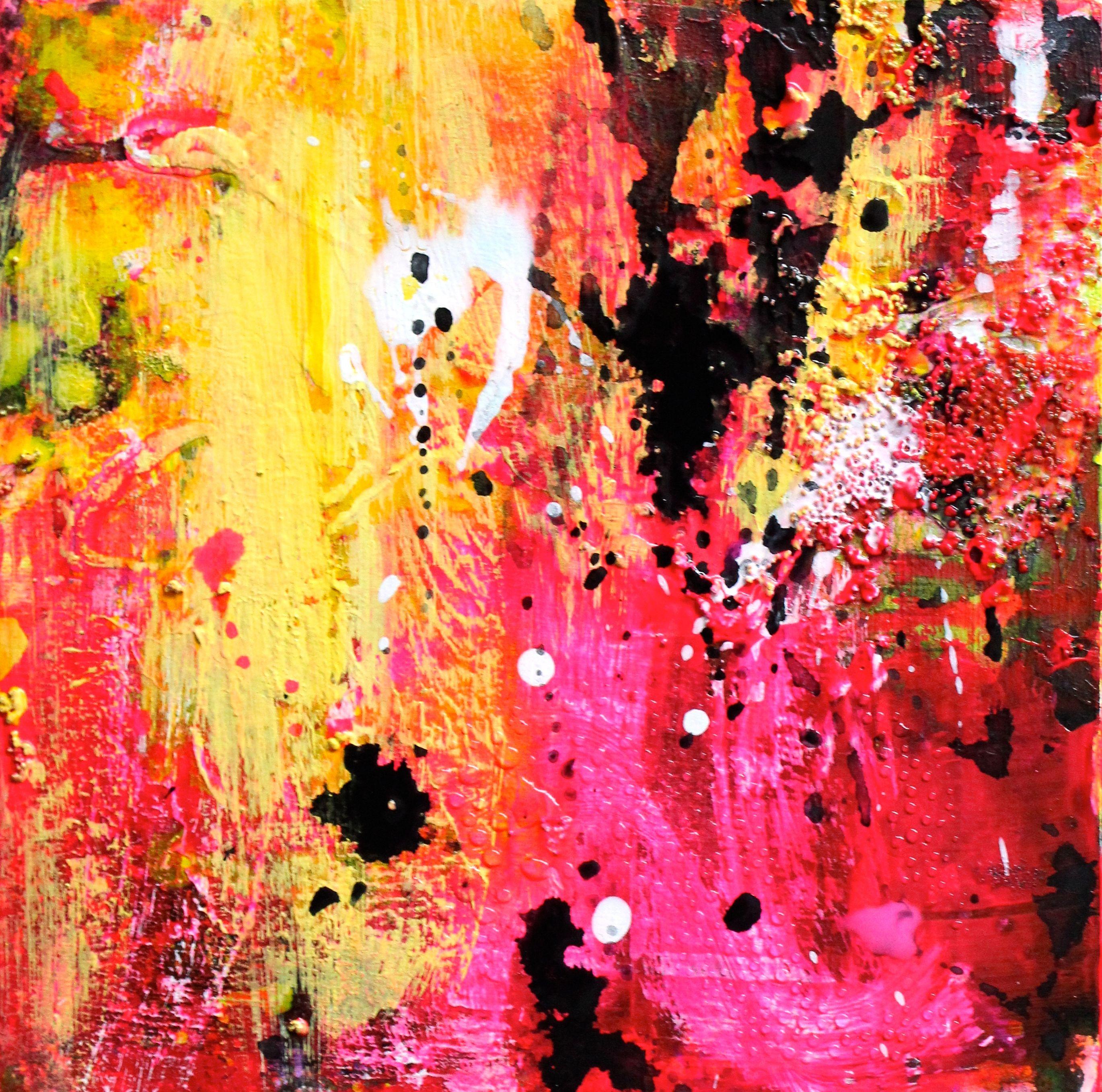 Shine Bright 3 !, Mixed Media on MDF Panel - Abstract Mixed Media Art by Laura Spring
