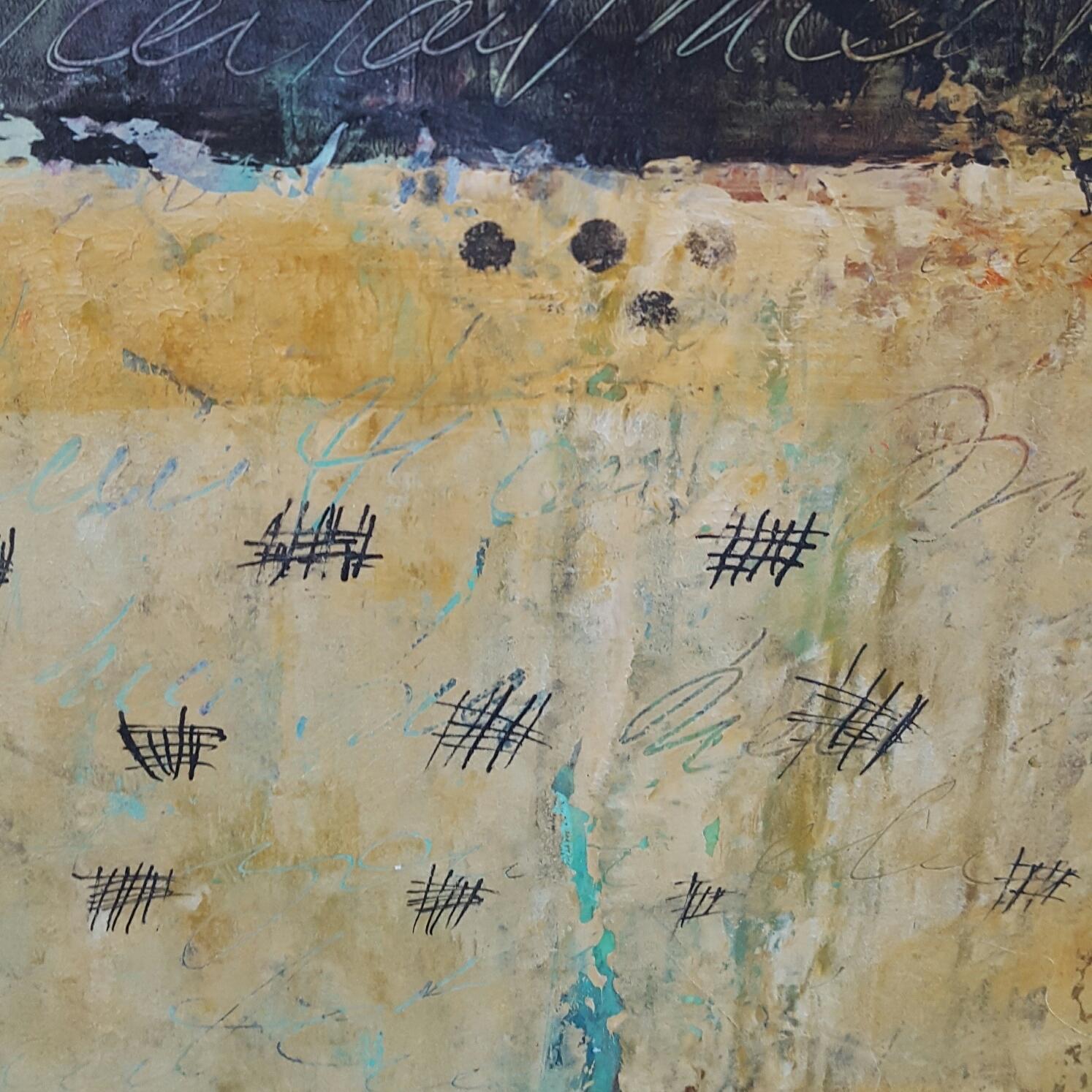 Urban Nostalgy, Mixed Media on Canvas - Abstract Mixed Media Art by Laura Spring