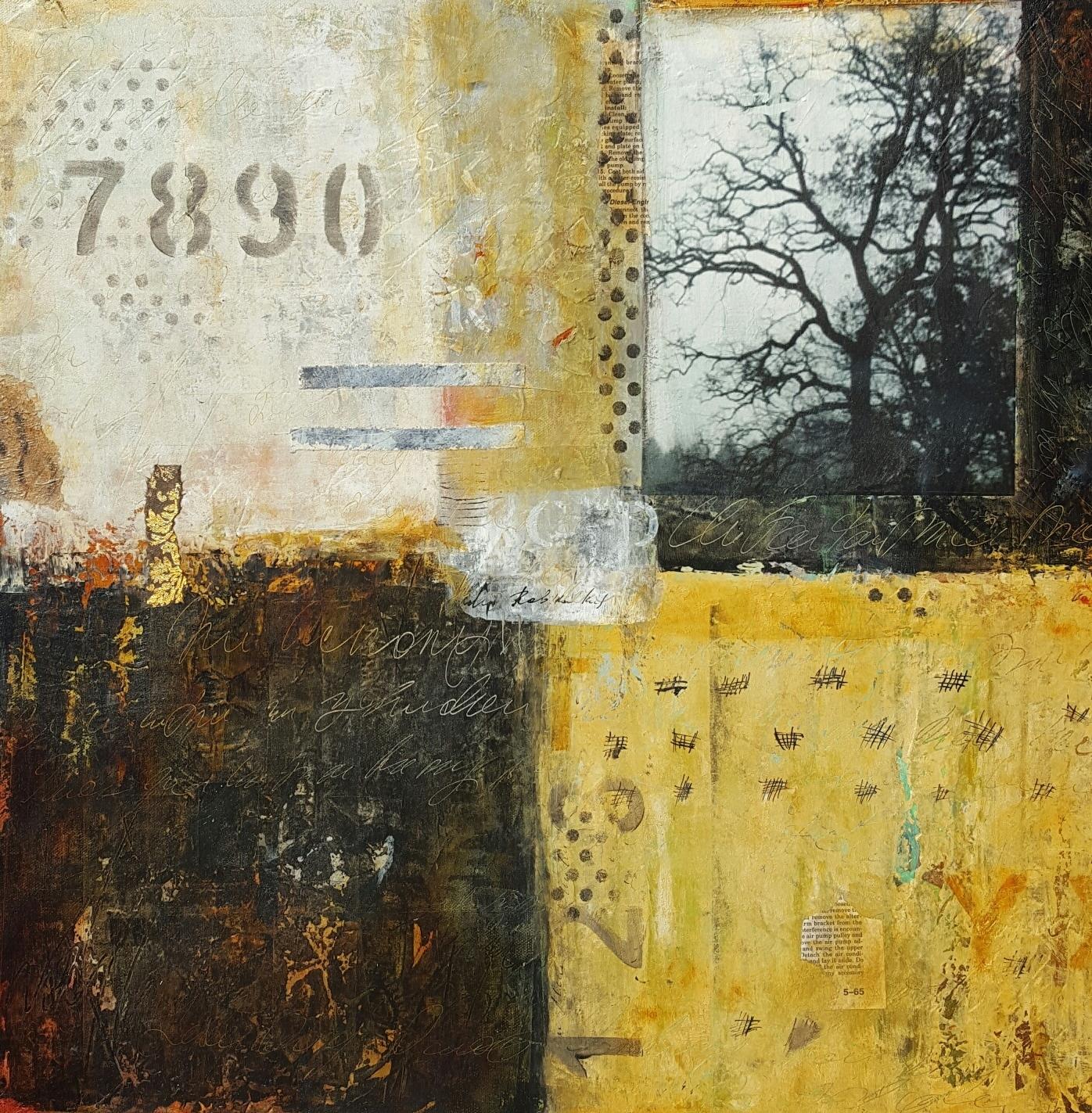 Nostalgia urbana, Técnica mixta sobre lienzo