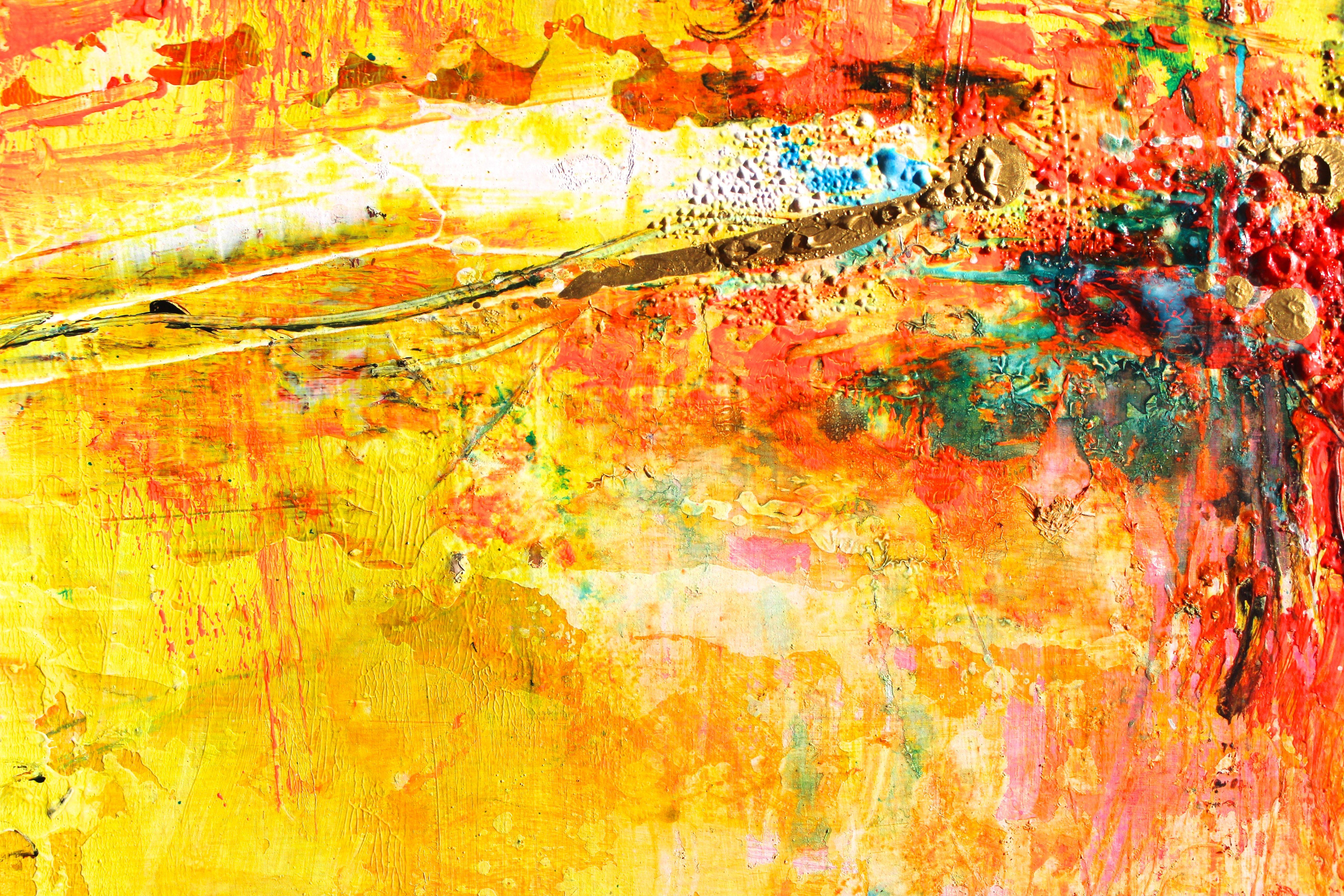 Acrílico sobre papel, encajará en un marco de pie para su exposición. La pintura está barnizada para protegerla de los rayos UV. El tamaño es 10 