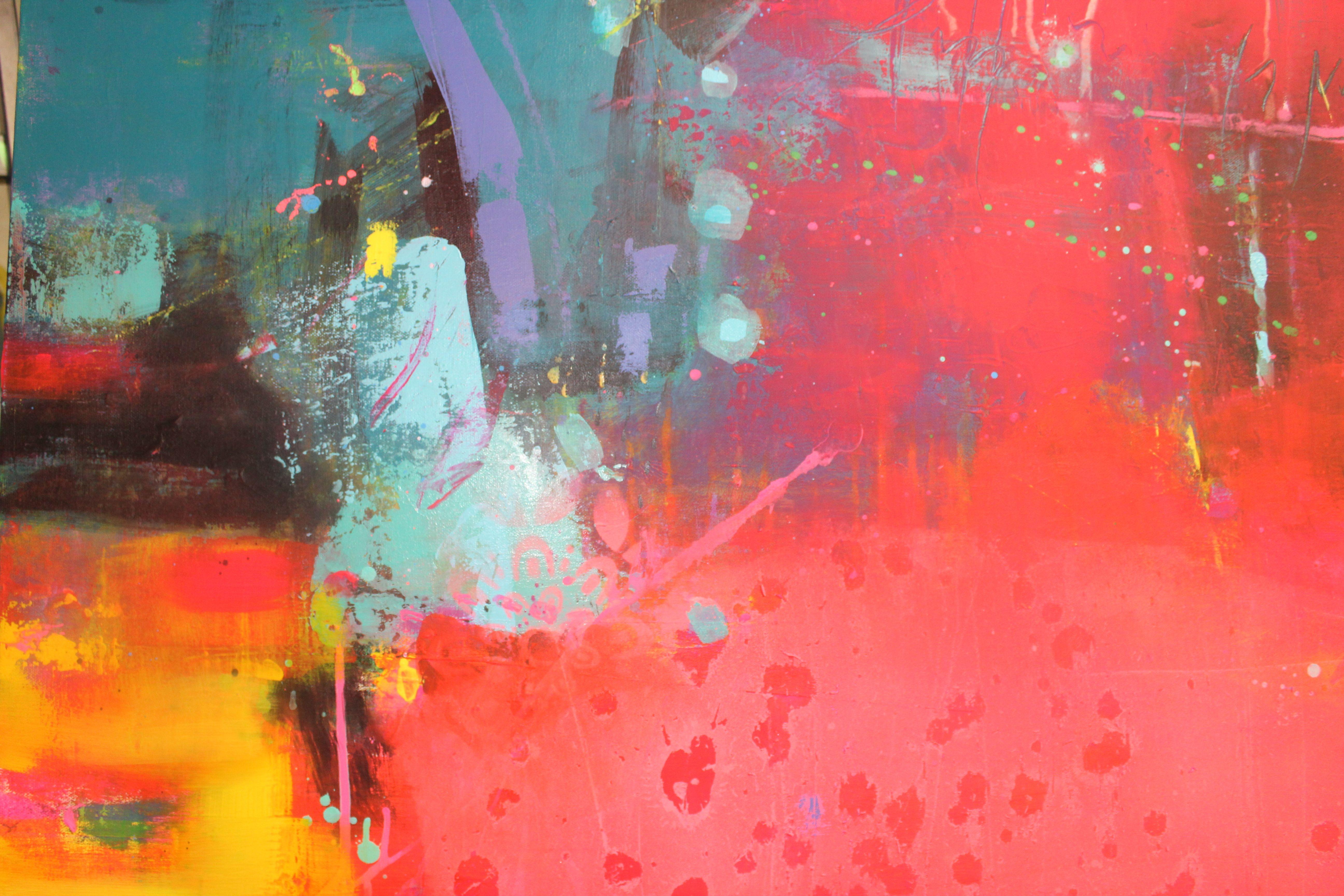 Amor, peinture, acrylique sur toile - Painting de Laura Spring