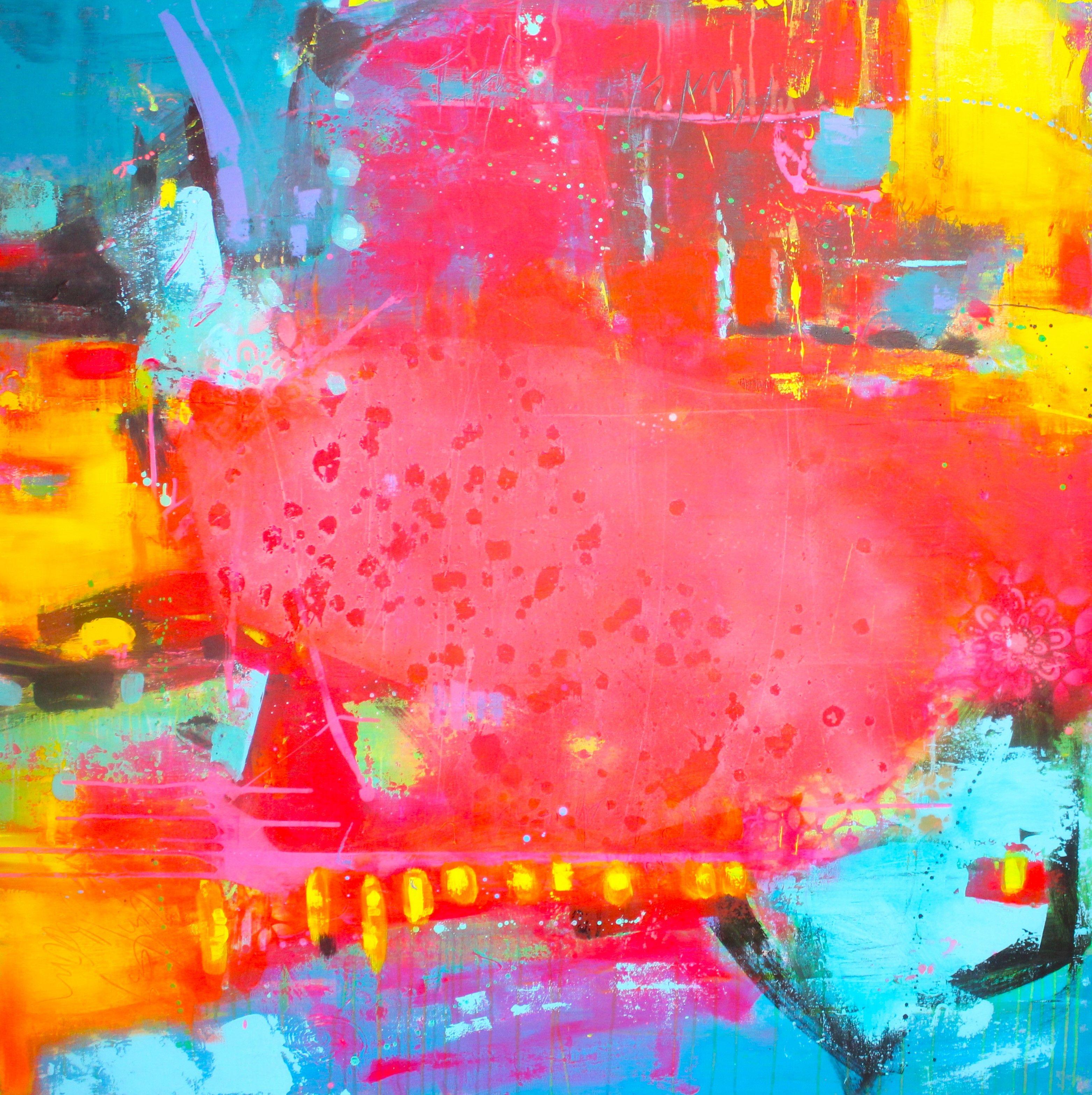 Abstract Painting Laura Spring - Amor, peinture, acrylique sur toile