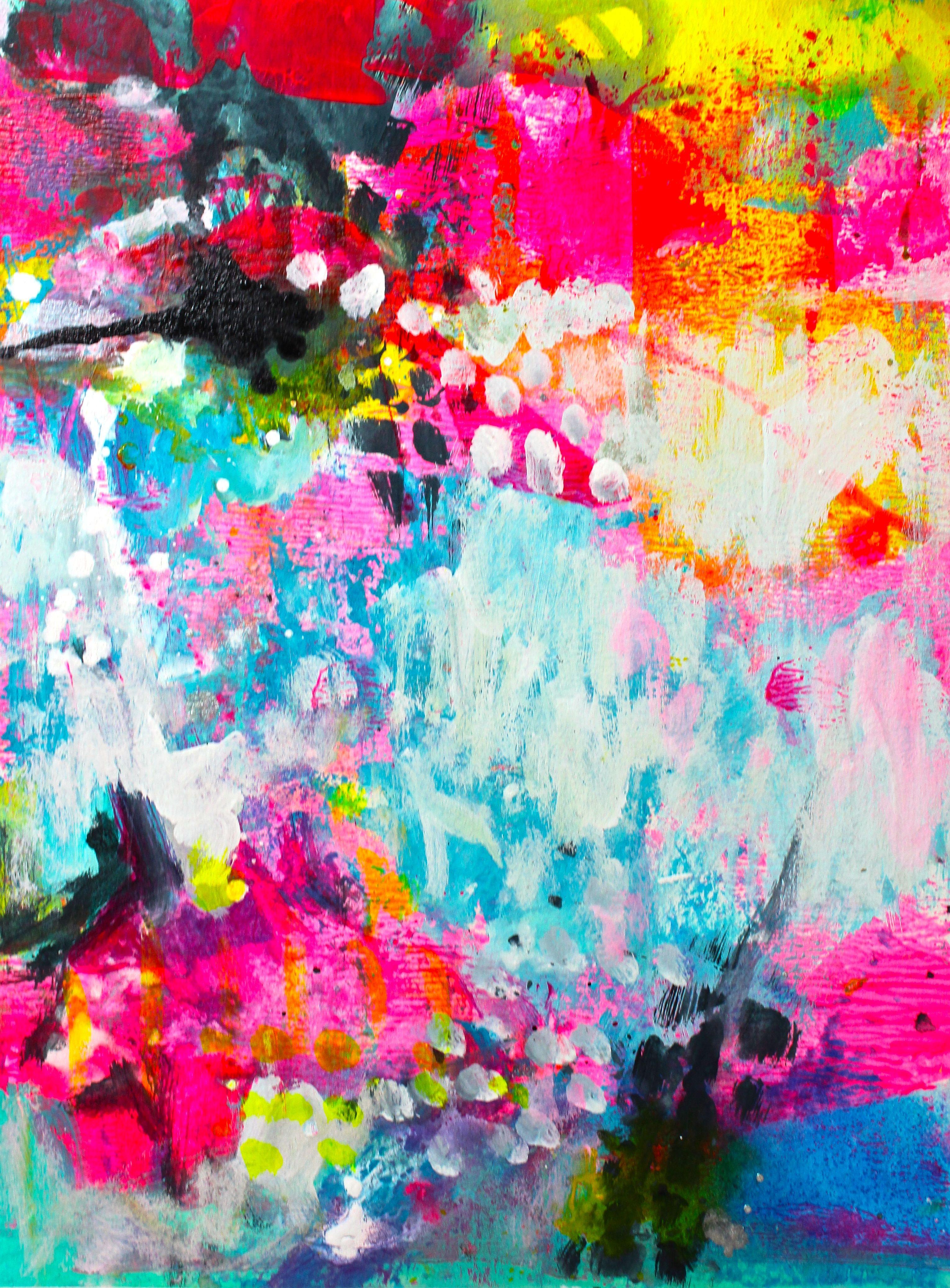 Aves del paraíso 4, Pintura, Acrílico sobre papel - Painting Expresionismo abstracto de Laura Spring