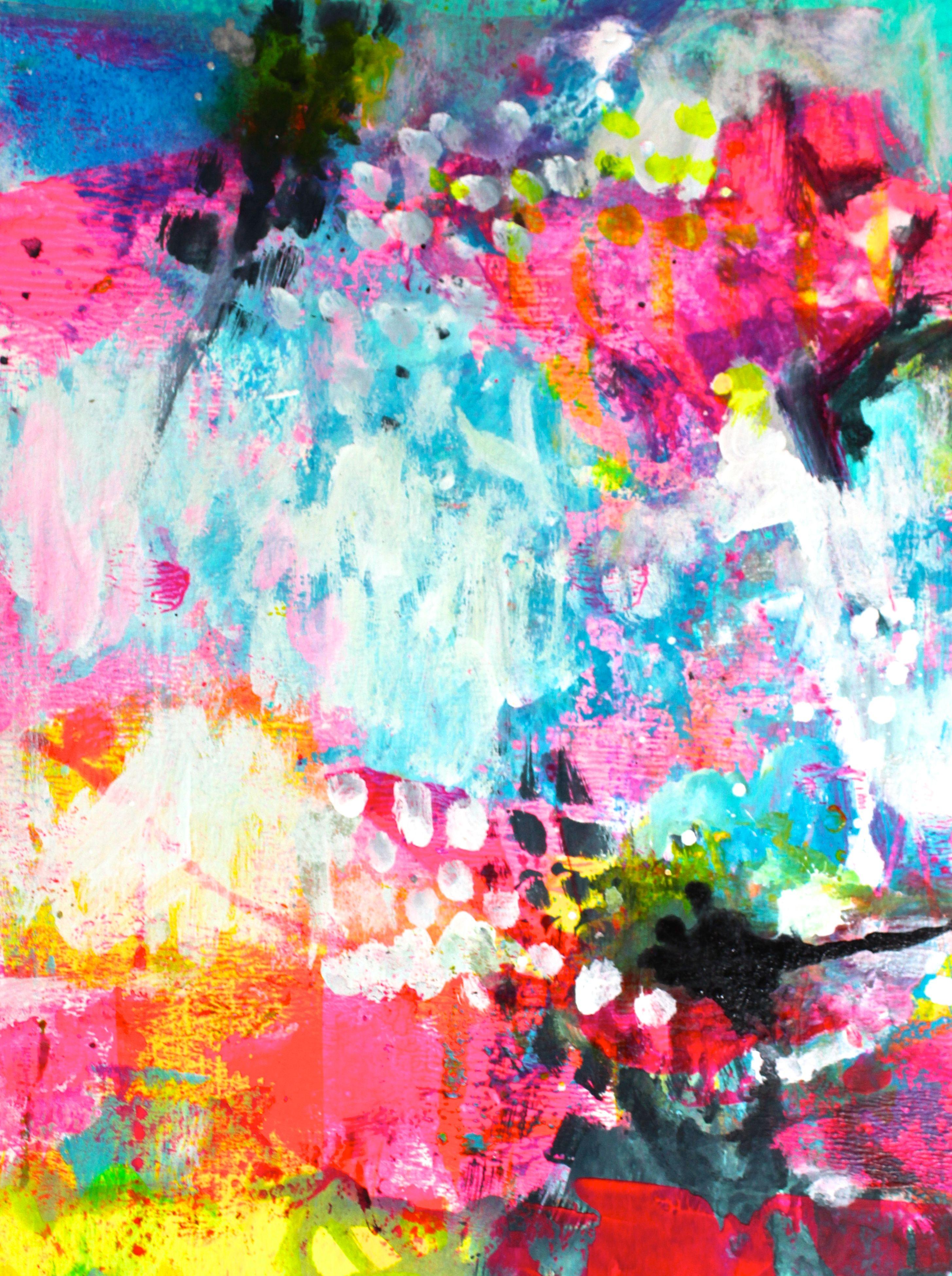 Aves del paraíso 4, Pintura, Acrílico sobre papel - Painting de Laura Spring