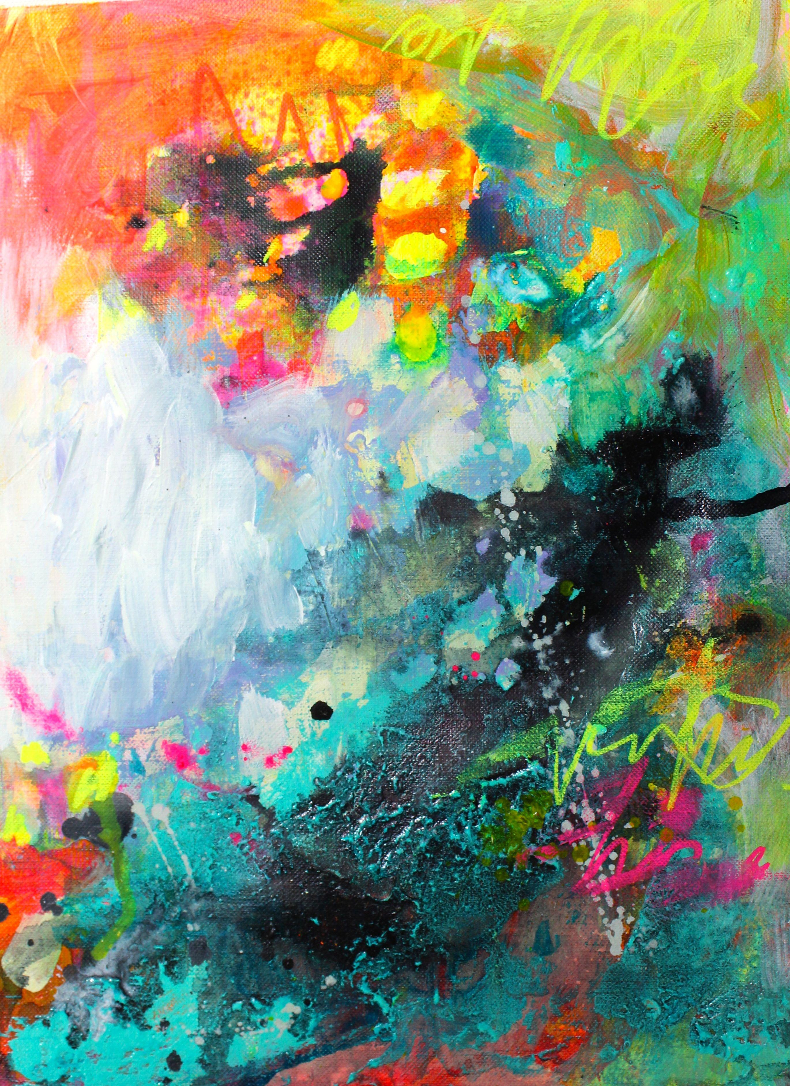 Aves del paraíso 8, Pintura, Acrílico sobre papel - Painting de Laura Spring