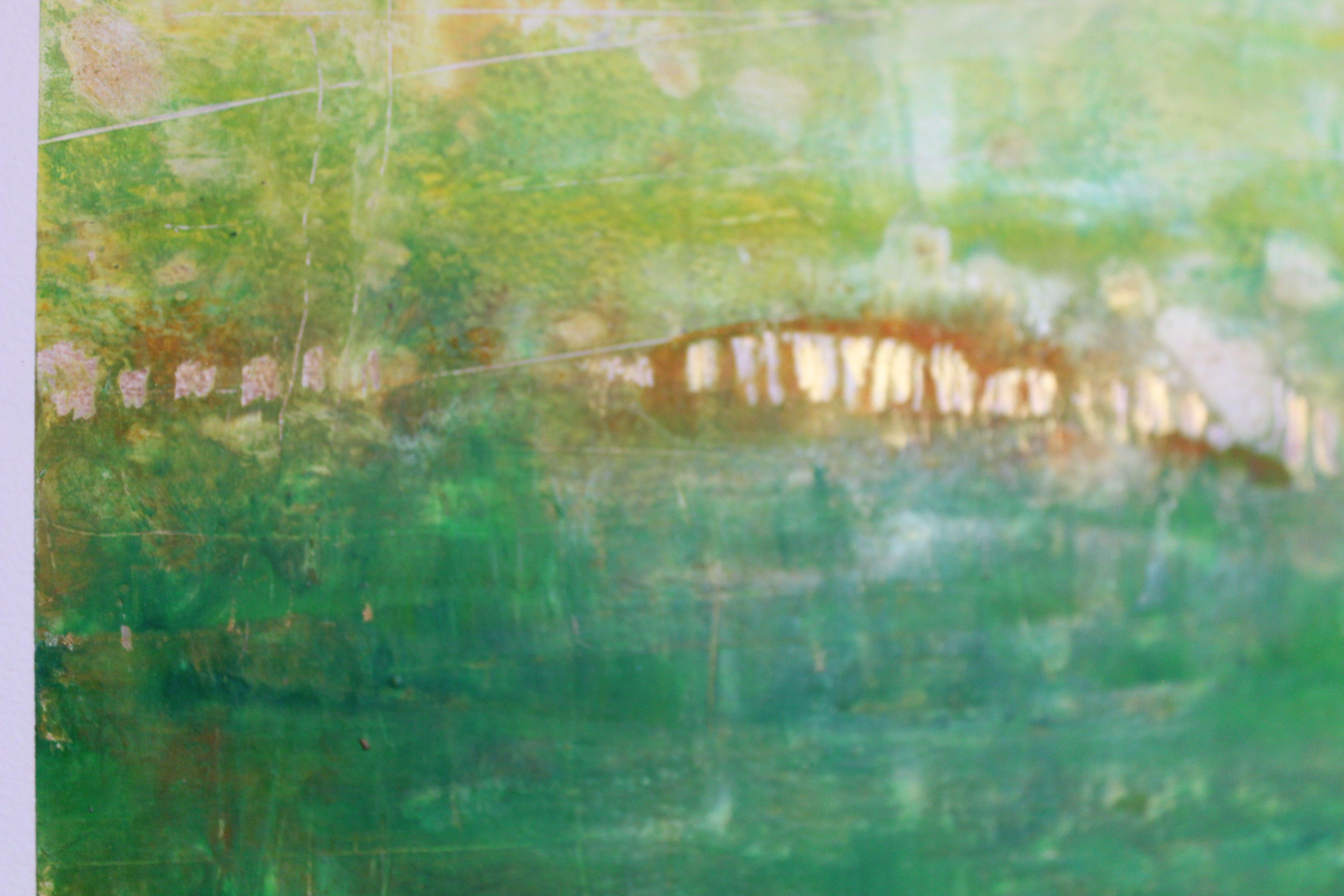 Dreamscapes, Painting, Oil on Paper - Green Abstract Painting by Laura Spring