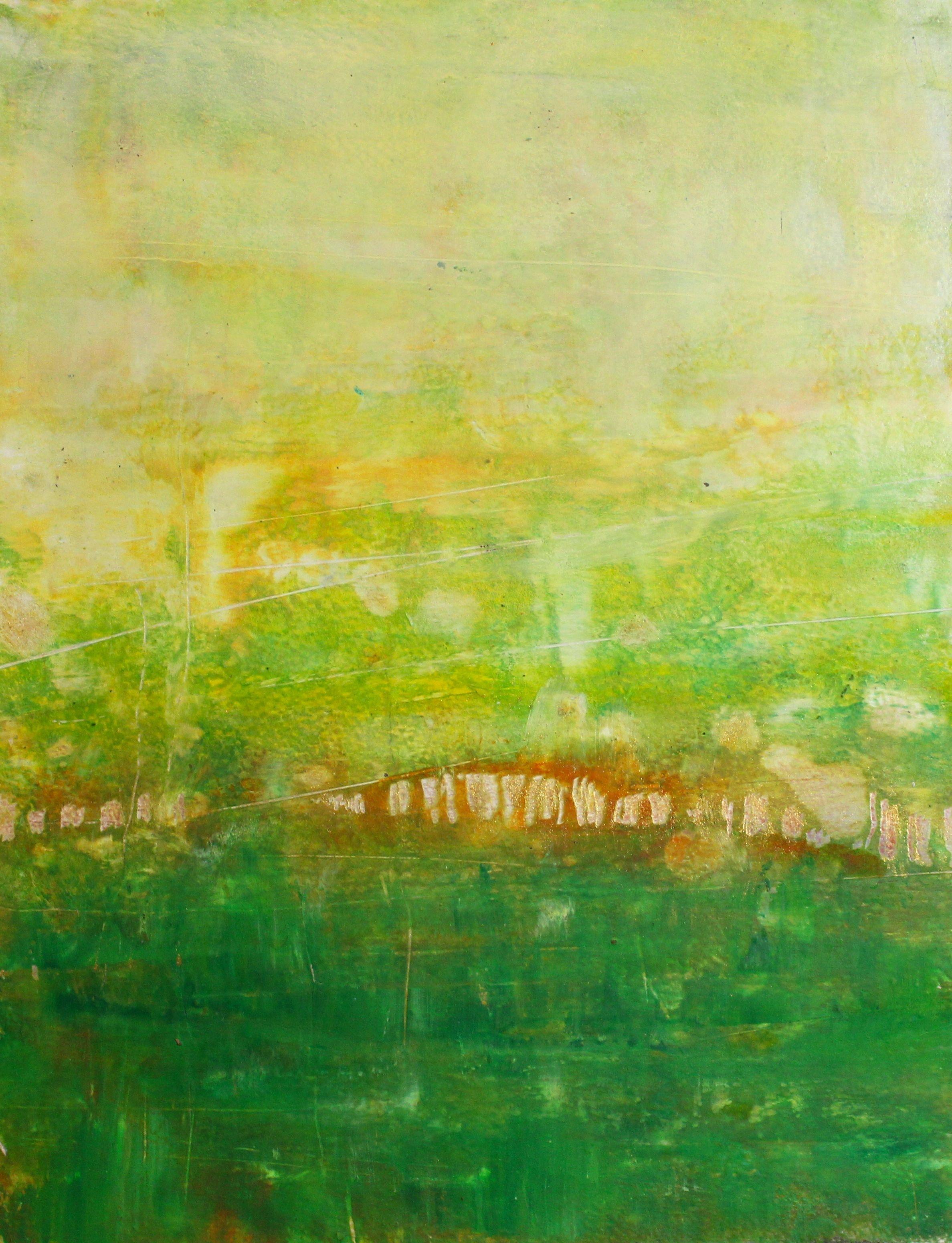 Laura Spring Abstract Painting - Dreamscapes, Painting, Oil on Paper