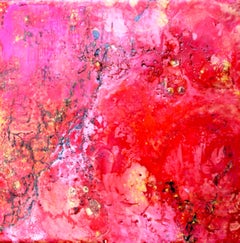 Encaustic Red, Painting, Oil on Wood Panel