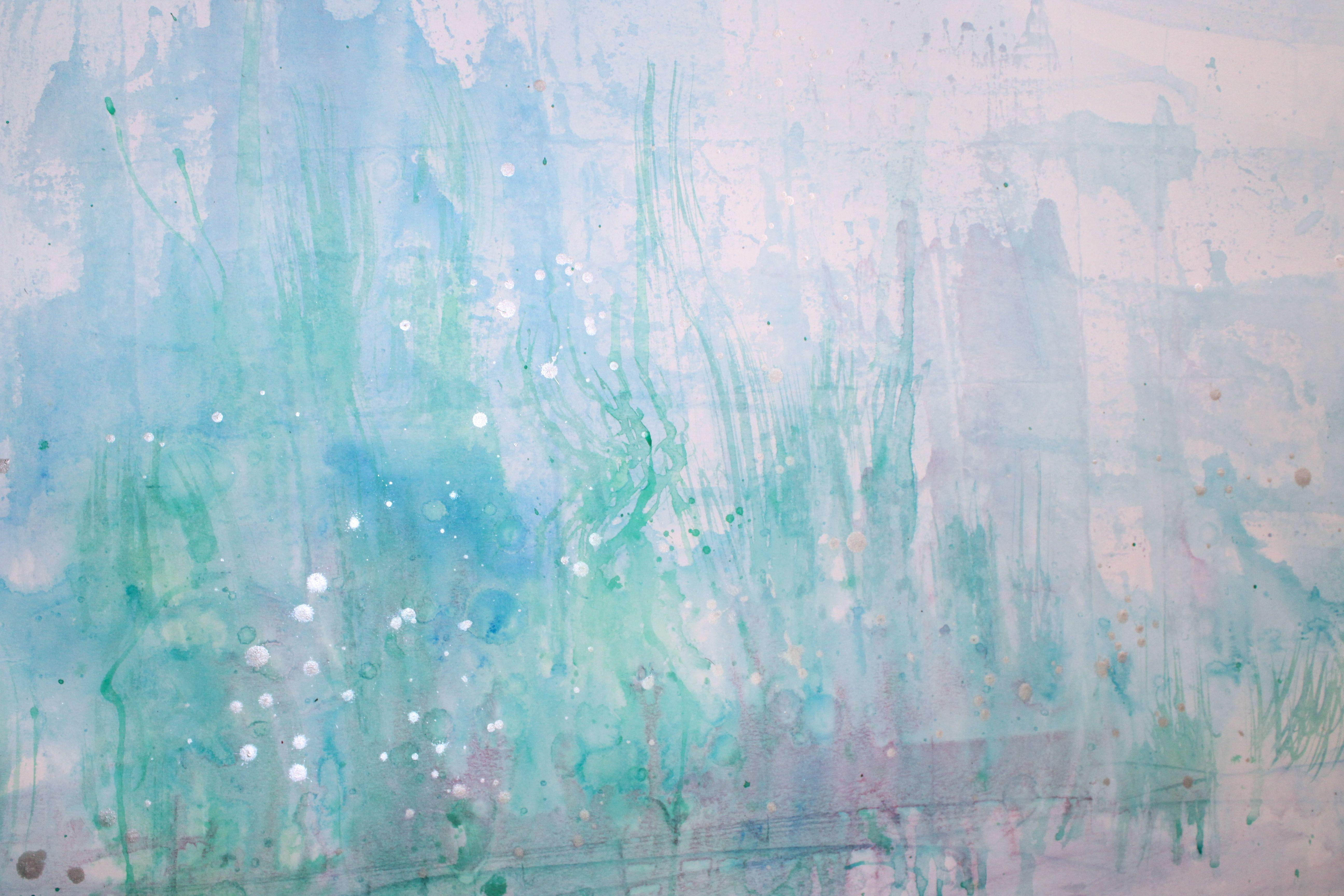 Susurros de hadas, Pintura, Acrílico sobre papel - Painting Abstracto de Laura Spring