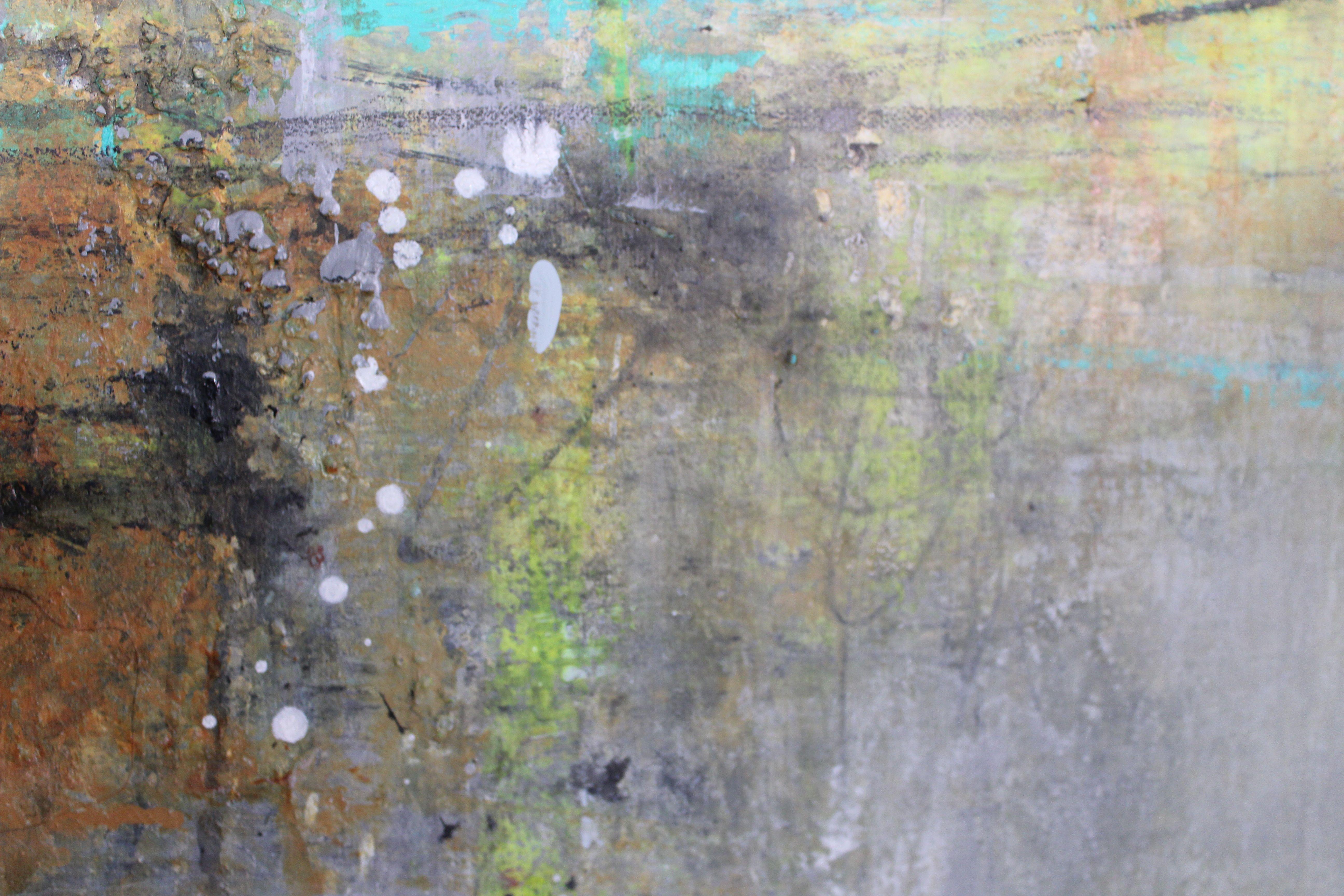 Grunge, Gemälde, Acryl auf Leinwand – Painting von Laura Spring