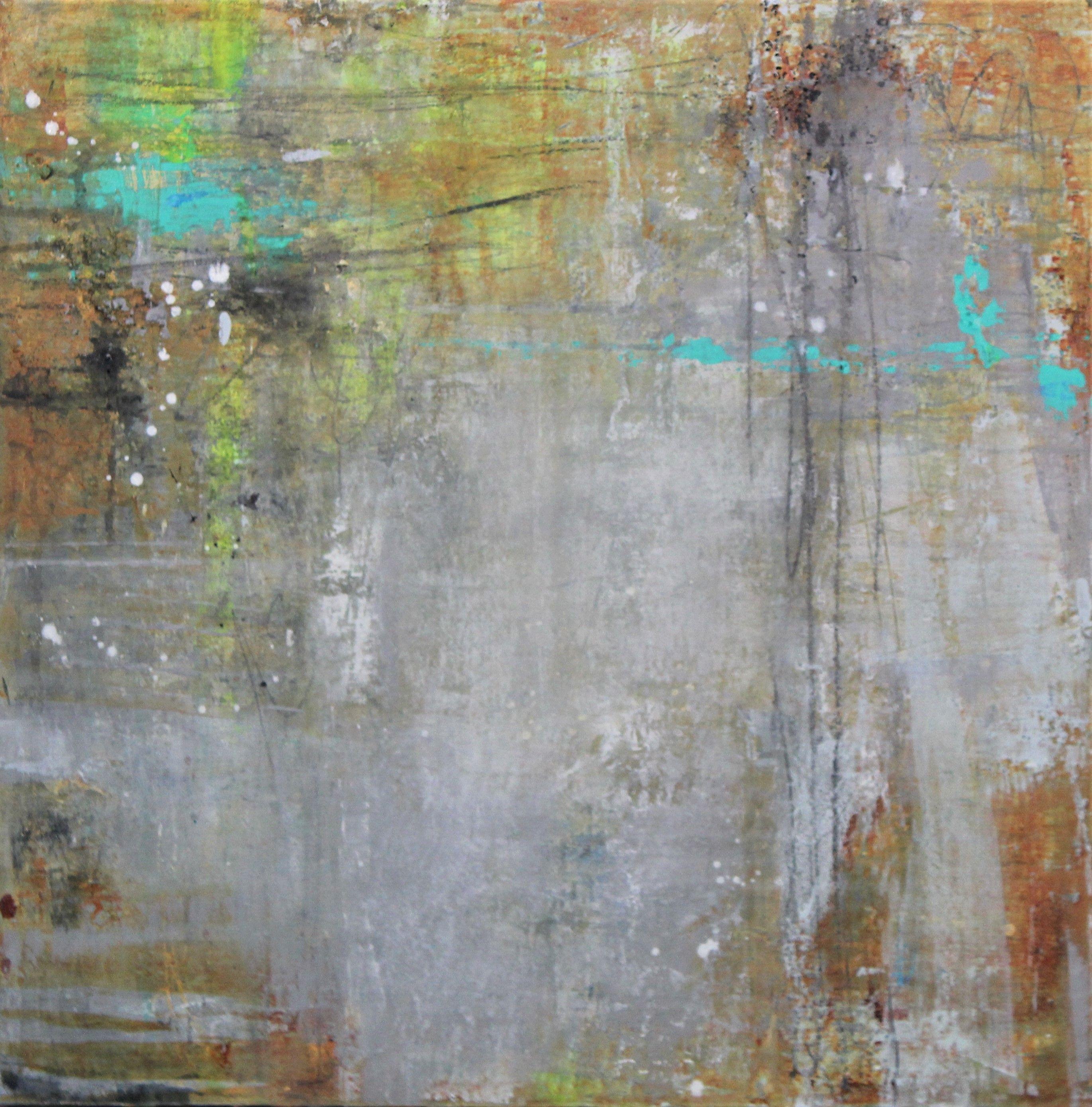 Laura Spring Abstract Painting - Grunge, Painting, Acrylic on Canvas