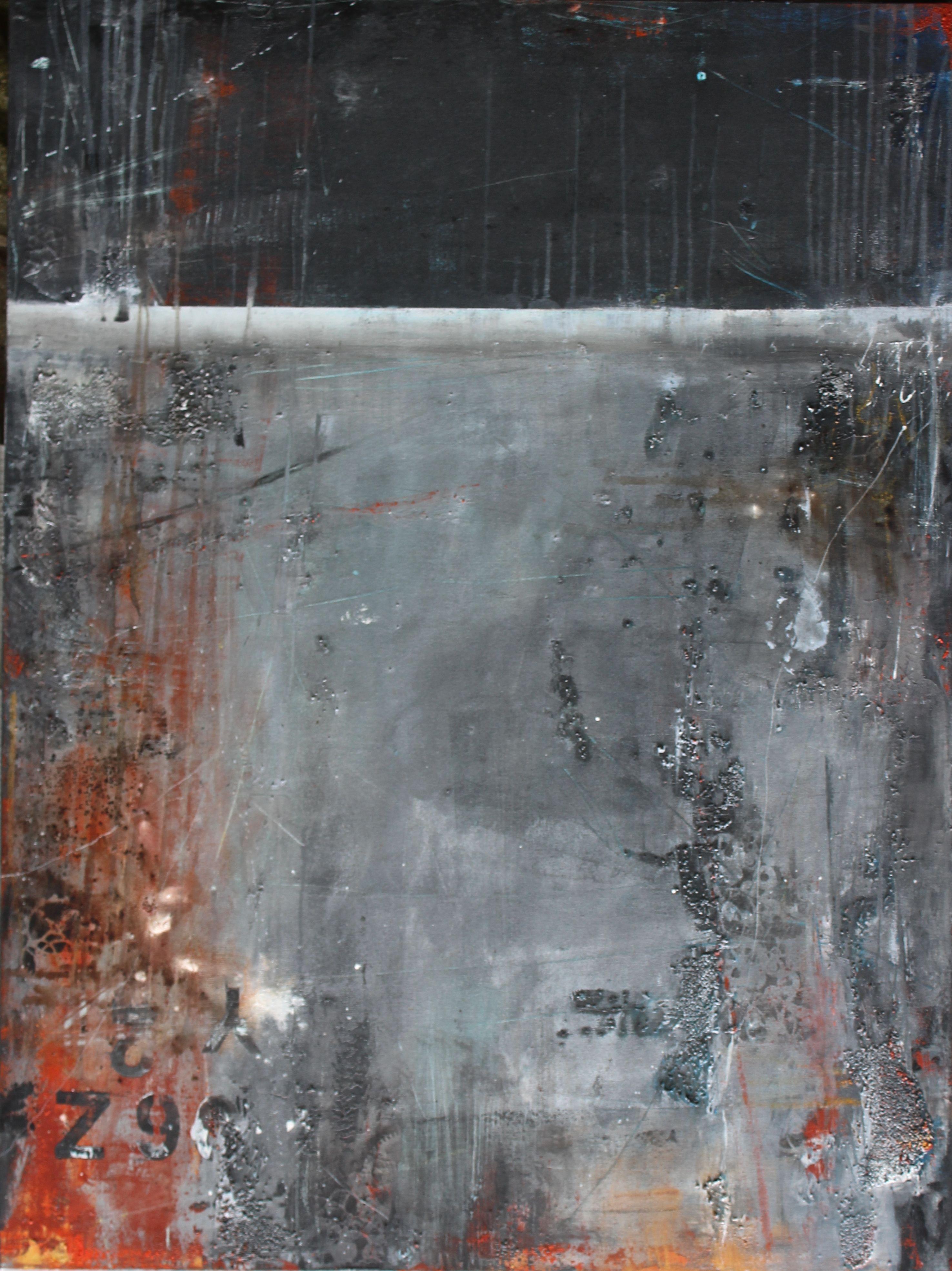 Laura Spring Abstract Painting - Industrial landscape 4, Painting, Acrylic on Canvas