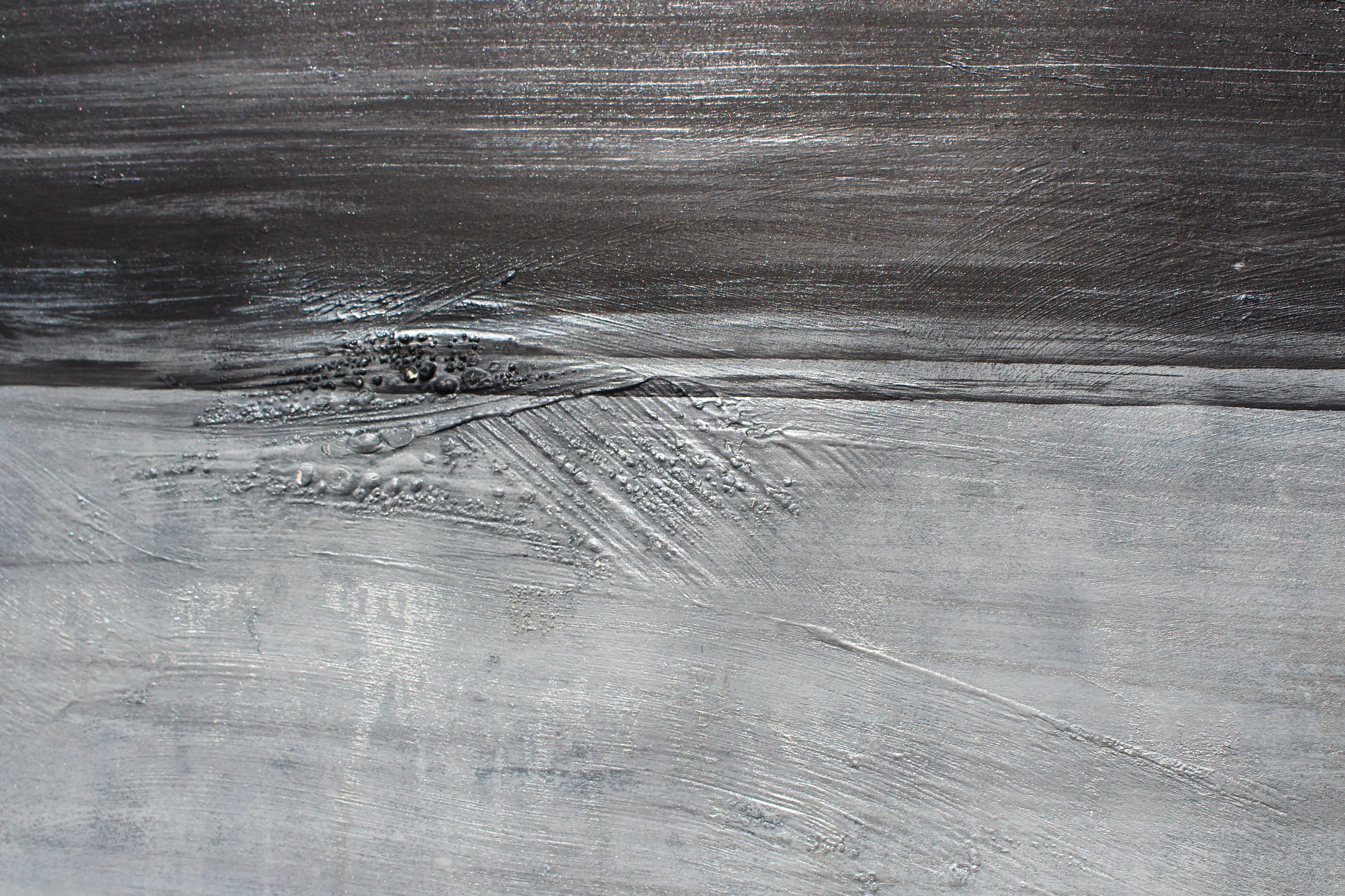 Night Illuminated, Painting, Acrylic on Paper - Gray Abstract Painting by Laura Spring