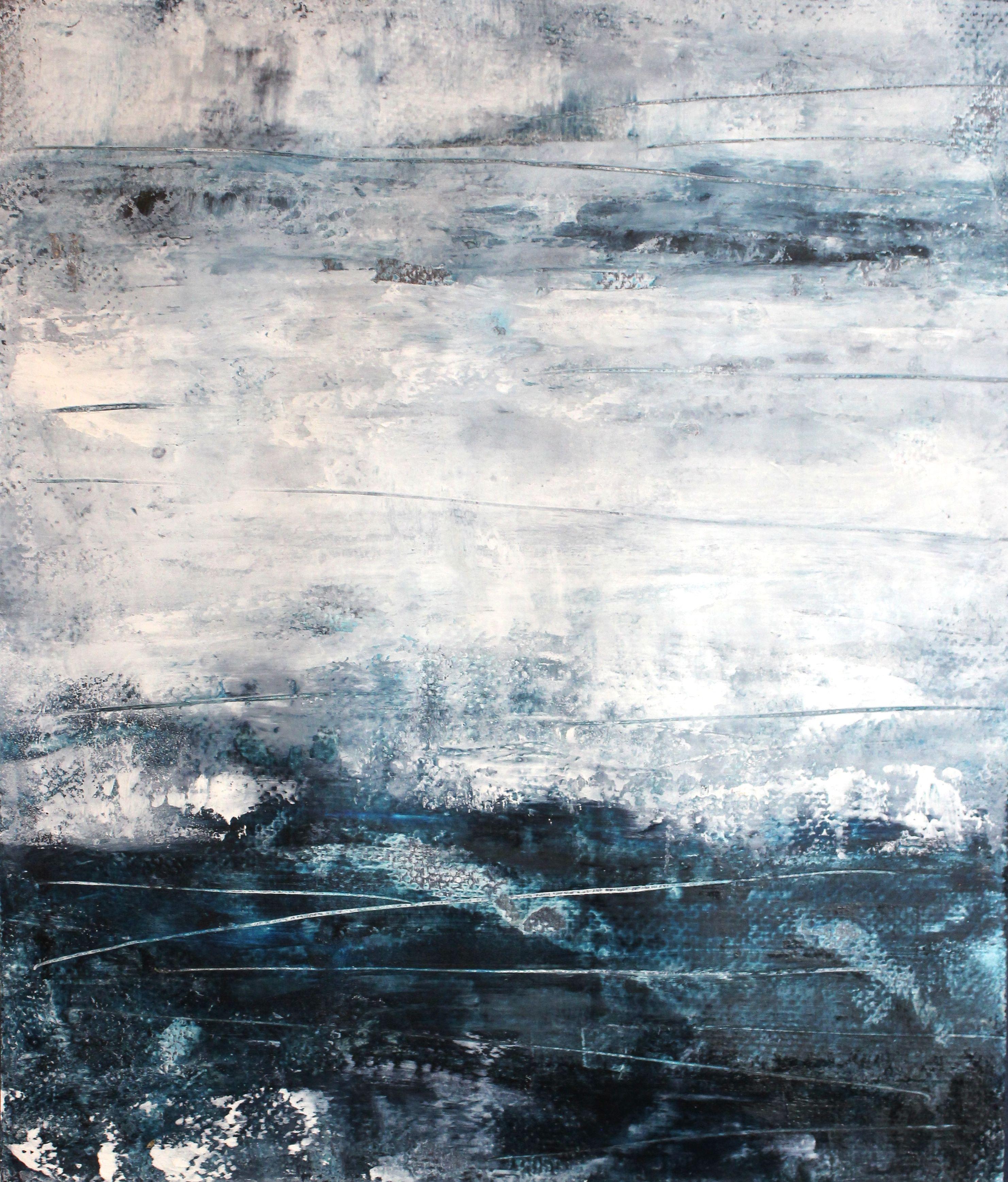Norte, cera fría, Pintura, Óleo sobre papel - Painting de Laura Spring