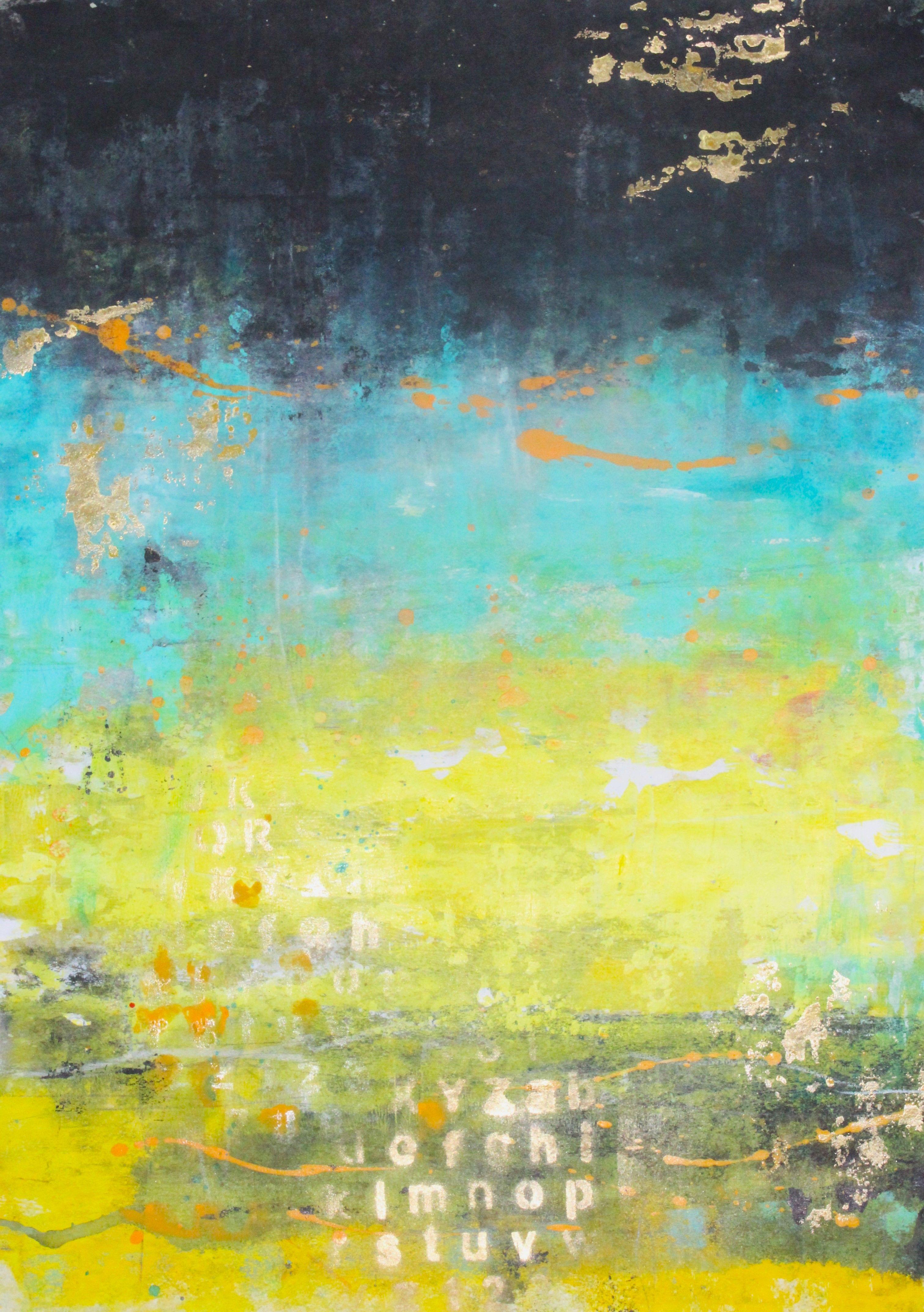 En la superficie 4, Pintura, Acrílico sobre papel - Painting de Laura Spring