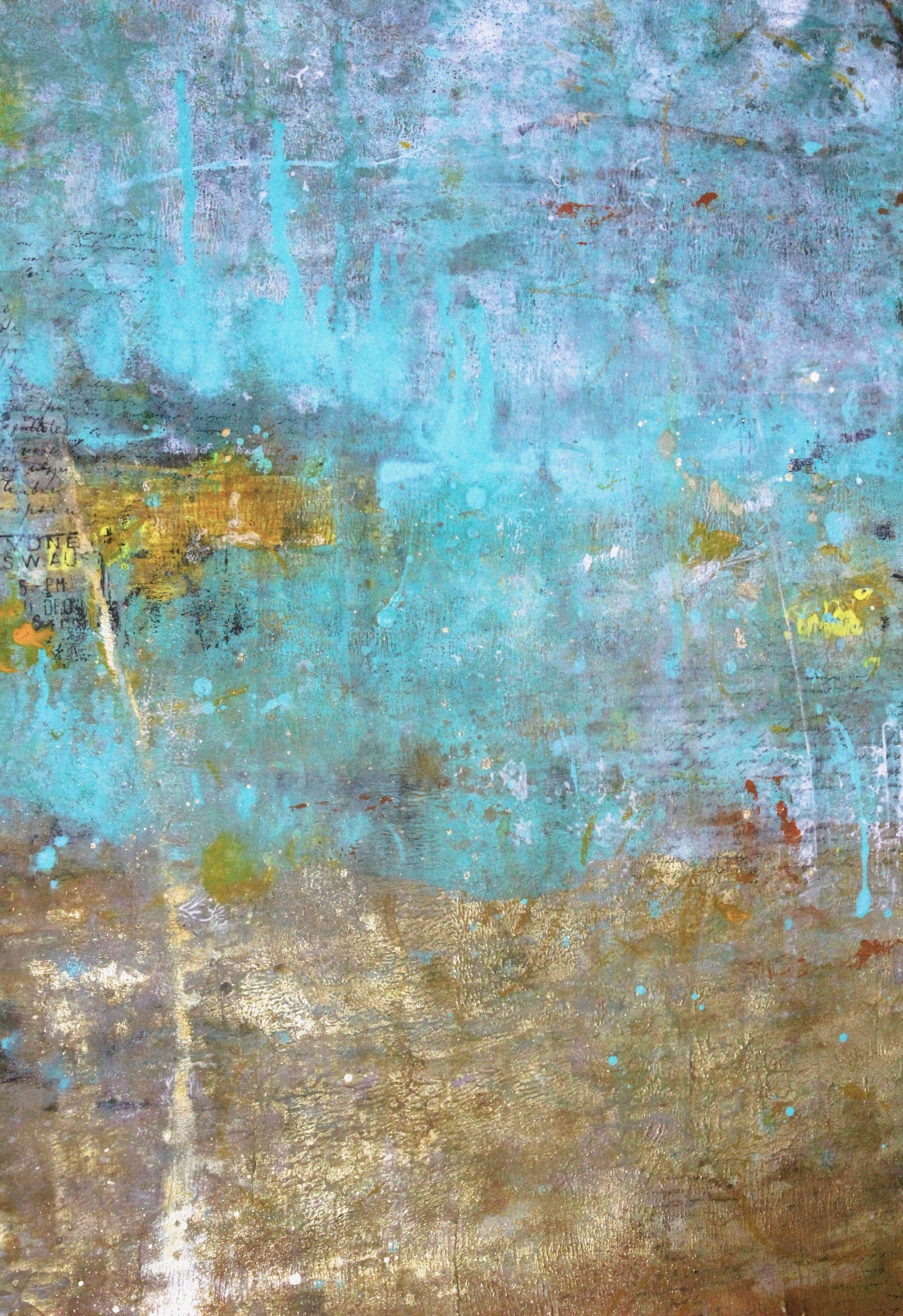 Laura Spring Abstract Painting - On the Surface 5, Painting, Acrylic on Paper
