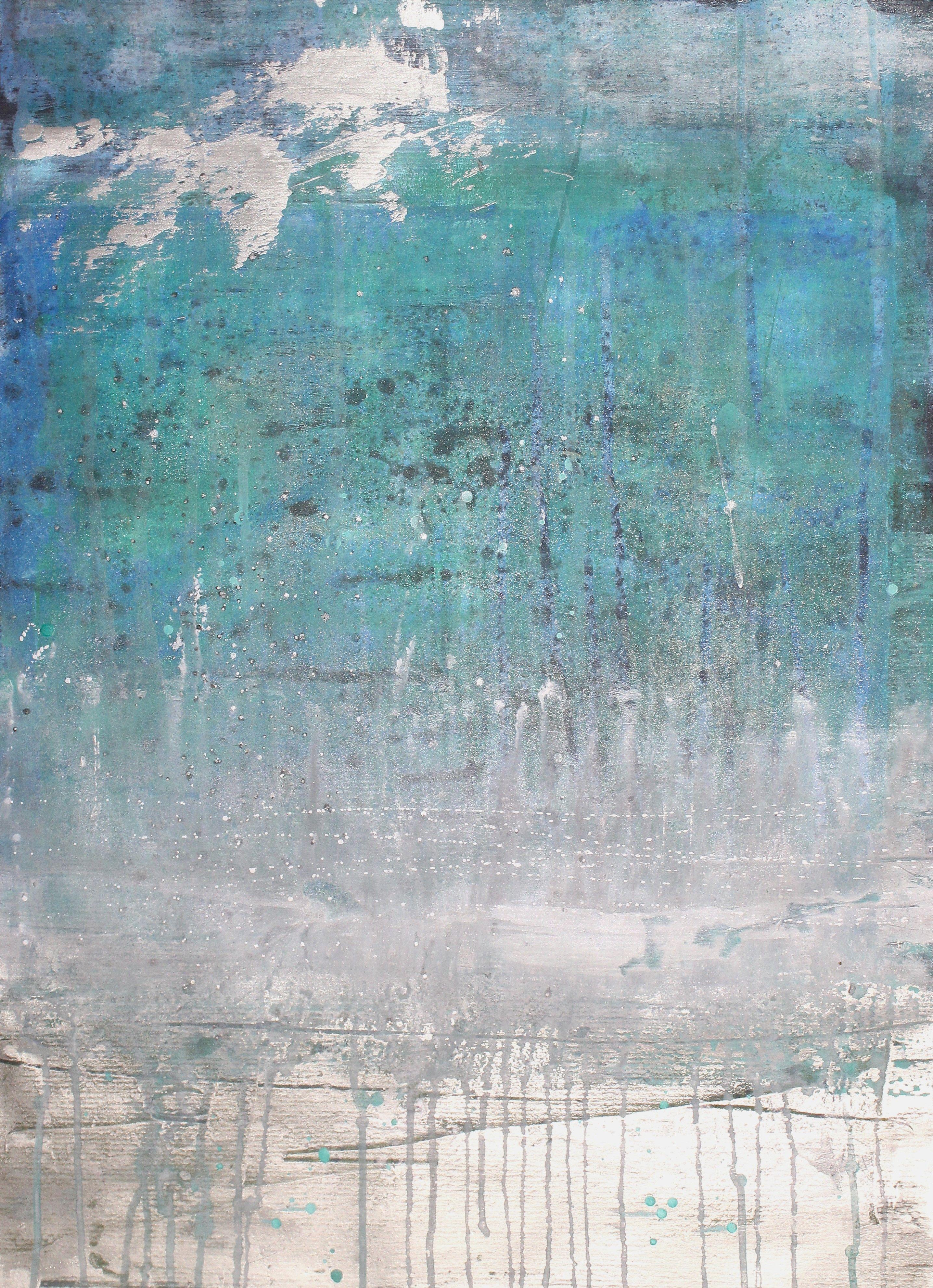 Abstract Painting de Laura Spring - En la superficie 7, Pintura, Acrílico sobre papel