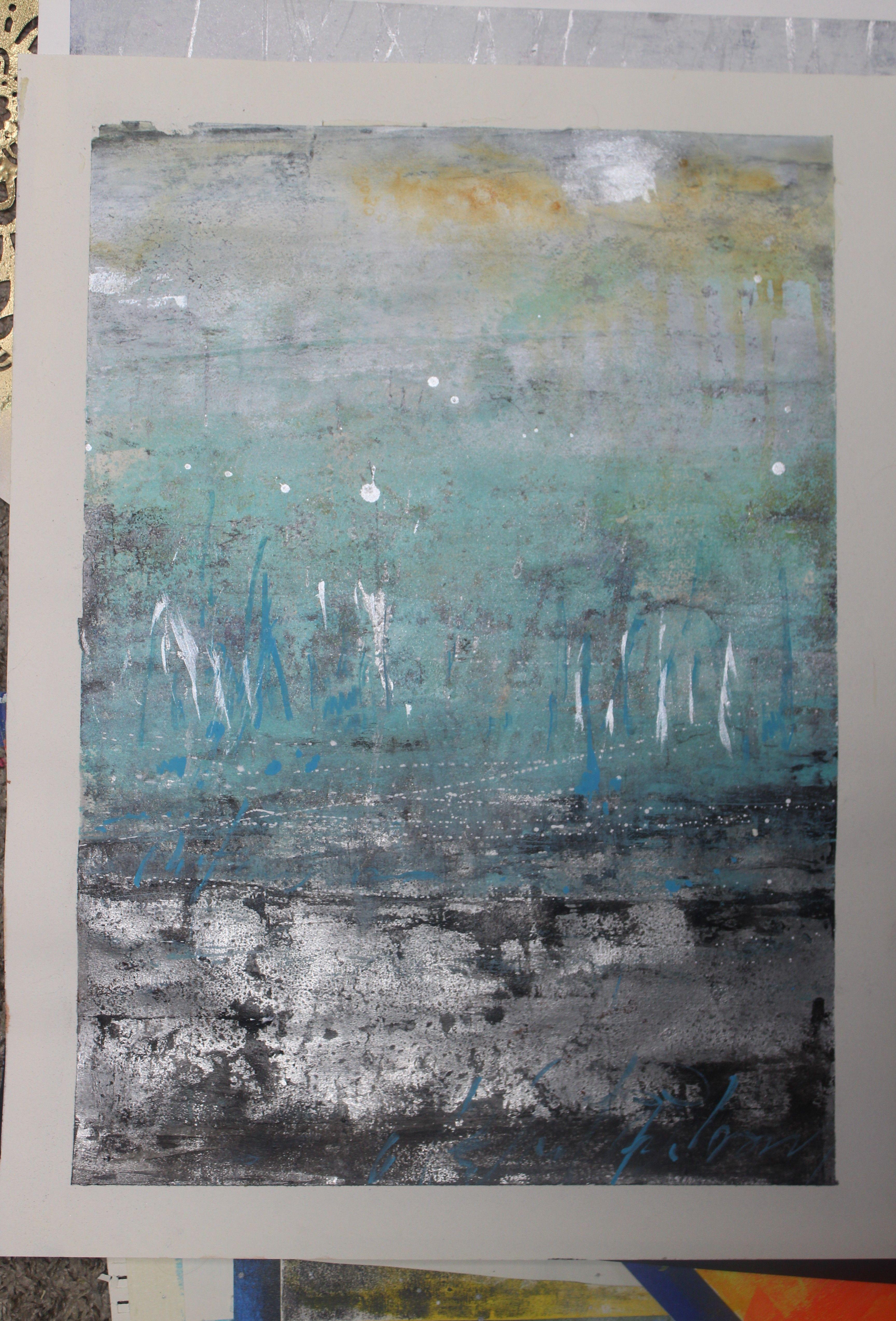 En la superficie 8, Pintura, Acrílico sobre papel - Painting de Laura Spring