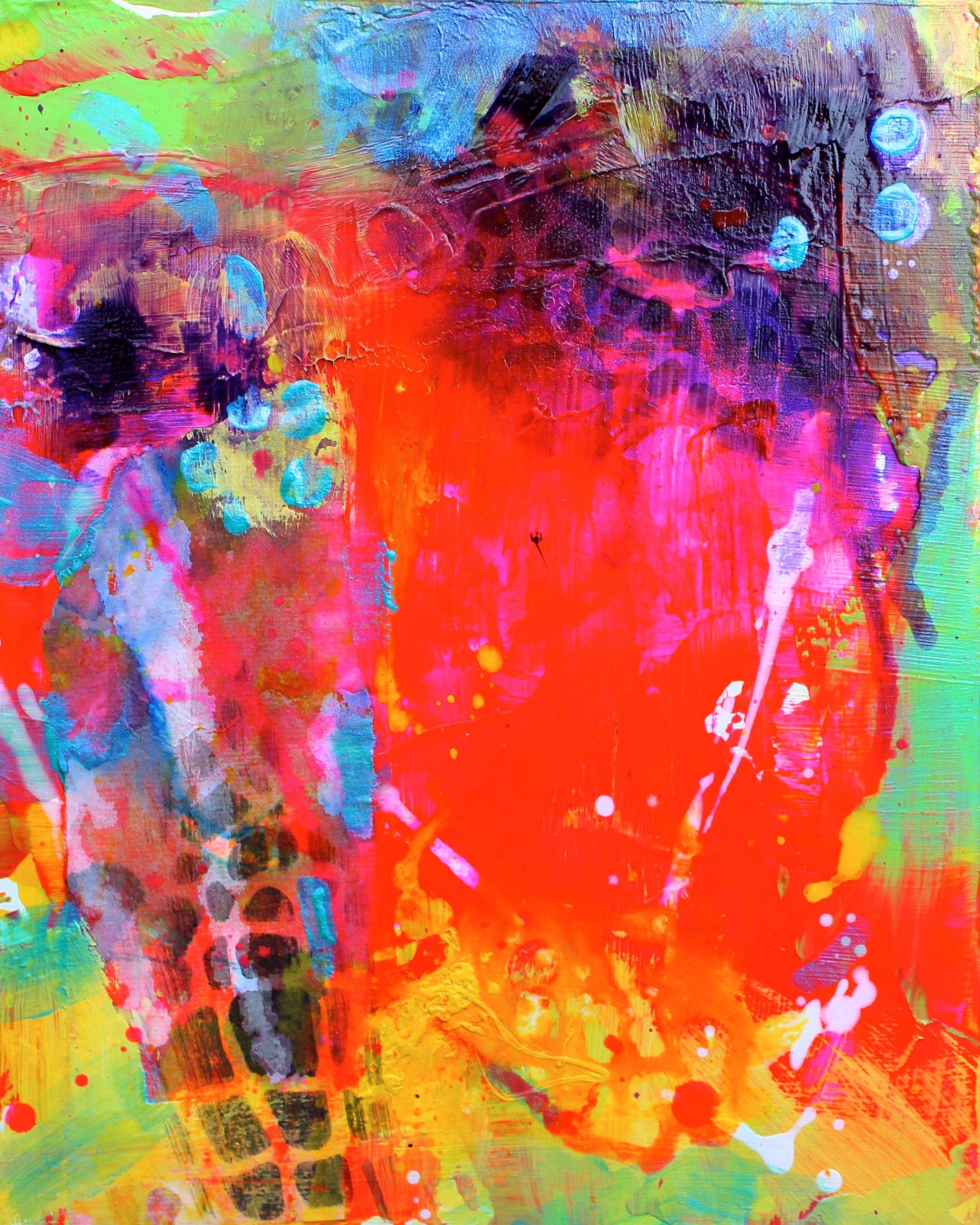 Abstract Painting de Laura Spring - ¡Brille con fuerza ! 7, Pintura, Acrílico sobre panel MDF