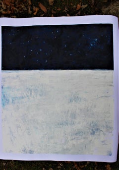 Leuchtende Nacht 1, Gemälde, Öl auf Papier