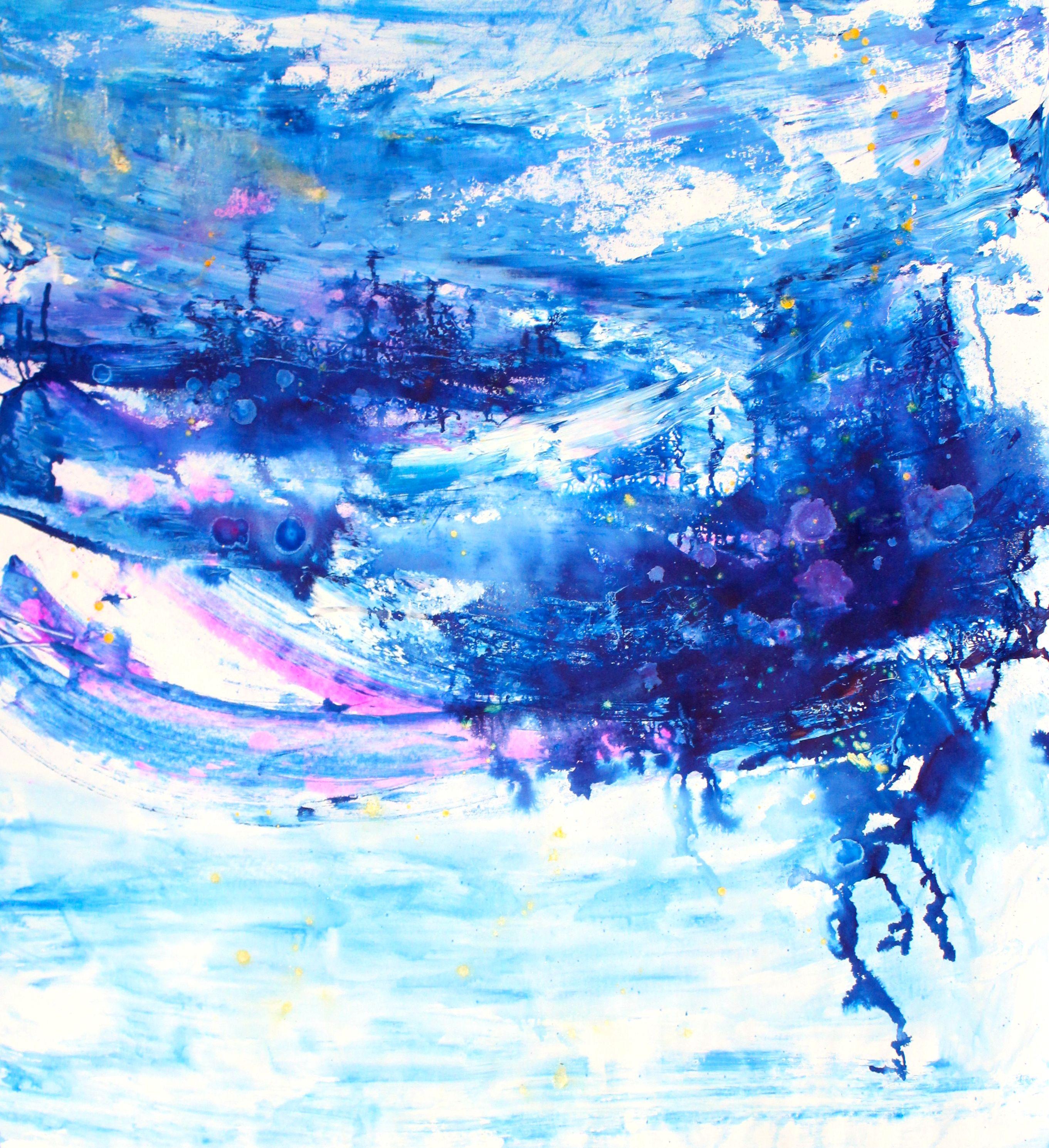 Starry Night 2, Painting, Acrylic on Paper For Sale 1