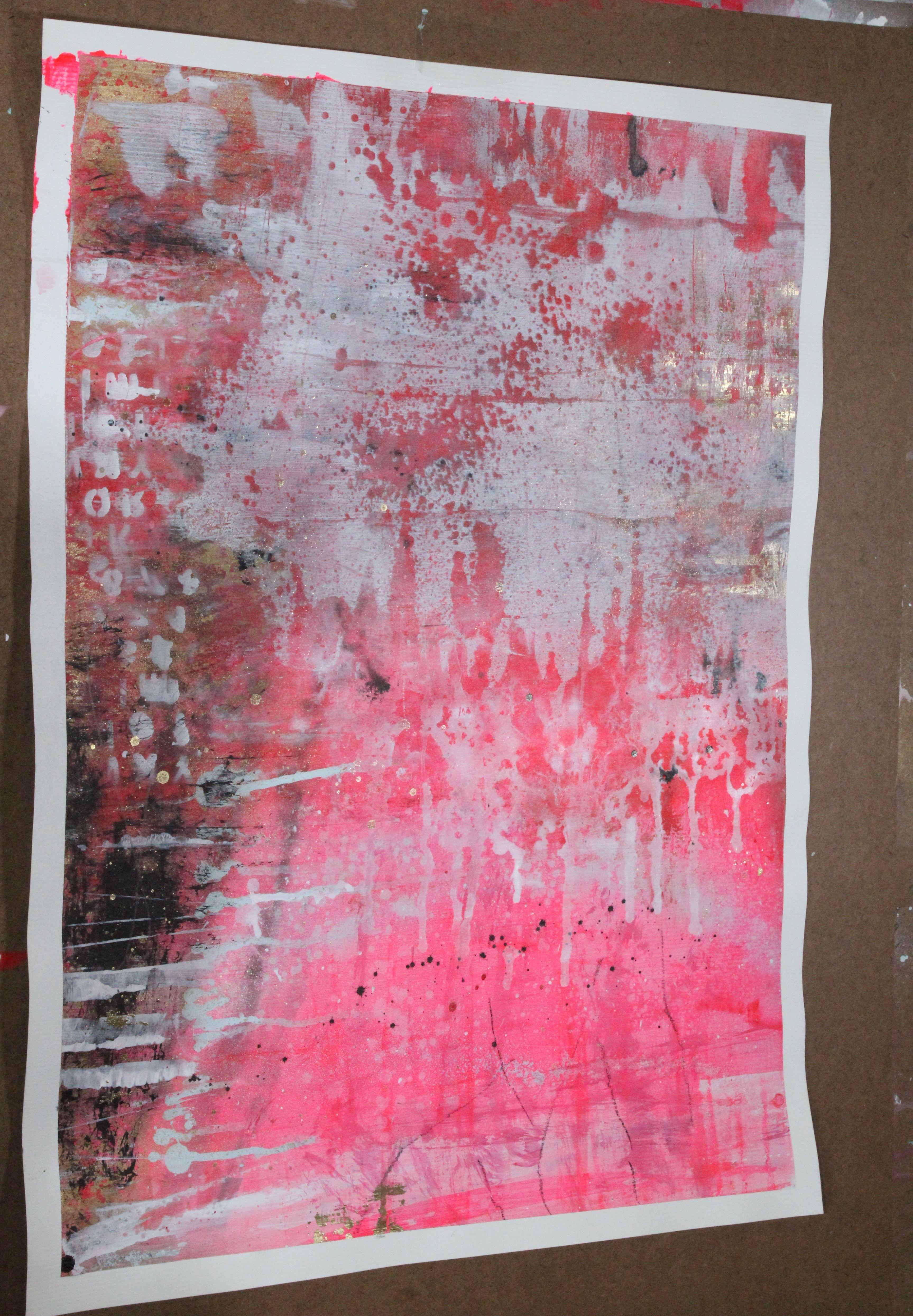 Il linguaggio dell'amore 1, Pittura, Acrilico su carta - Painting Astratto di Laura Spring