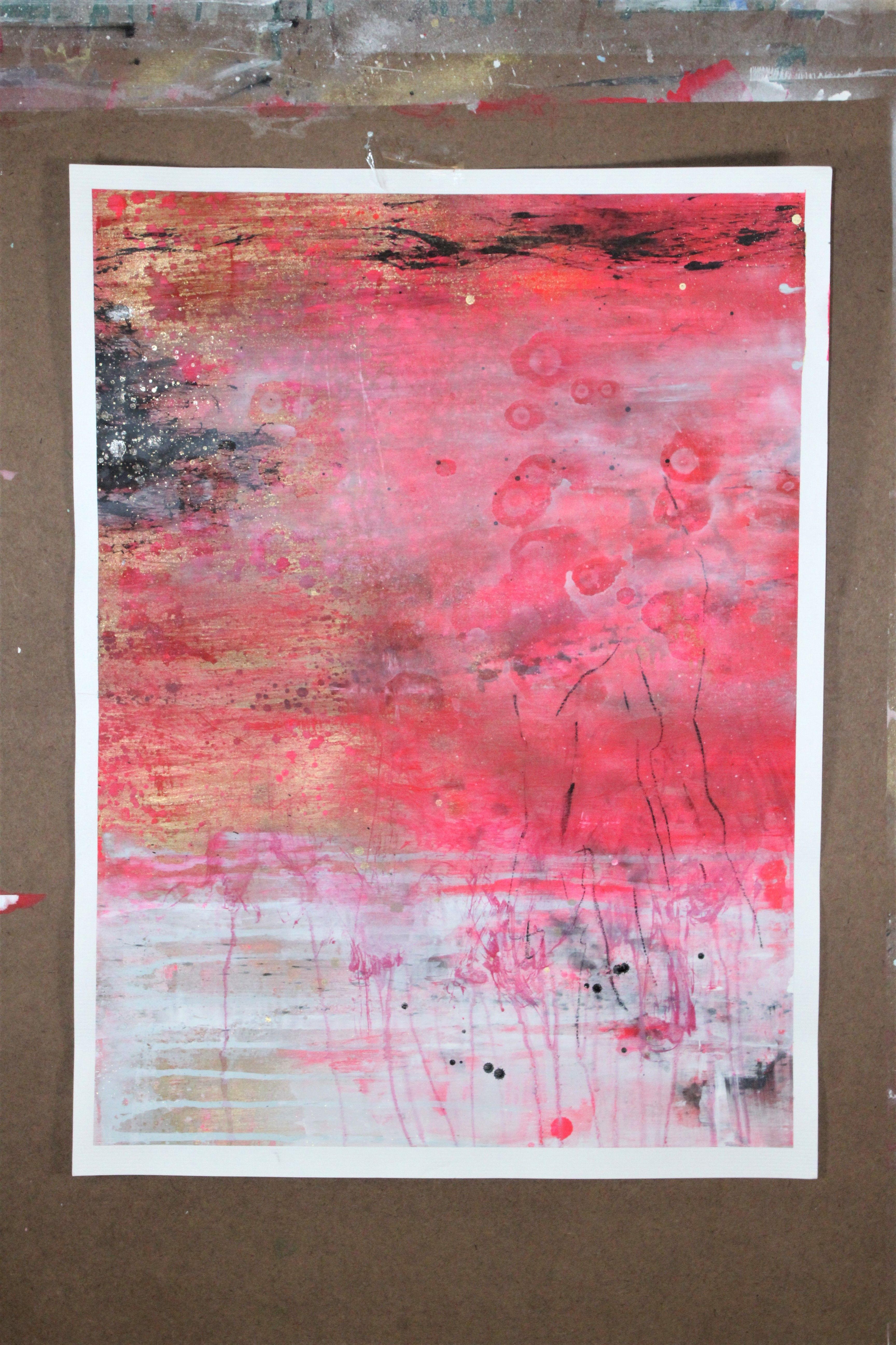 El lenguaje del amor 2, Pintura, Acrílico sobre papel - Painting de Laura Spring
