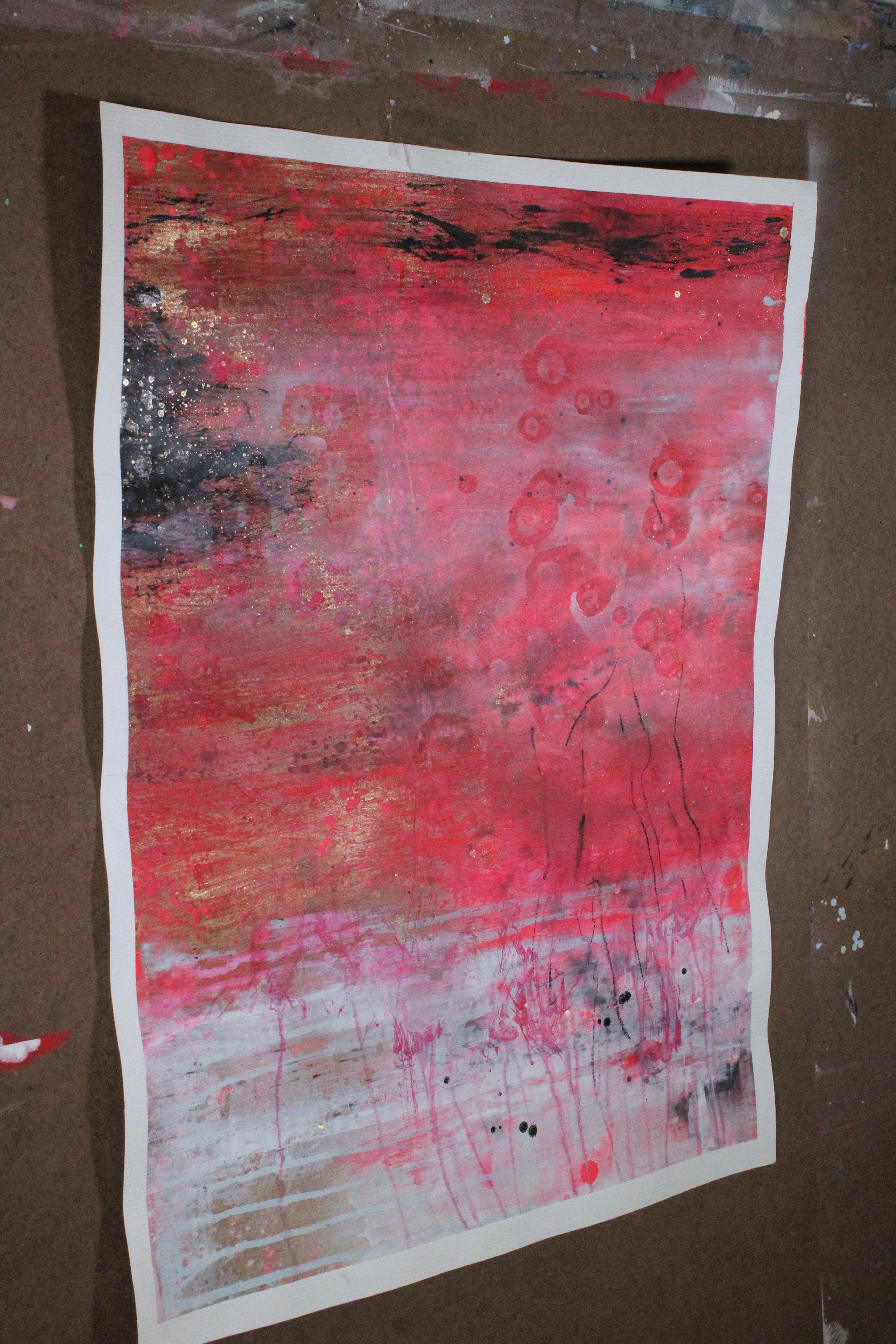 El lenguaje del amor 2, Pintura, Acrílico sobre papel - Painting Abstracto de Laura Spring